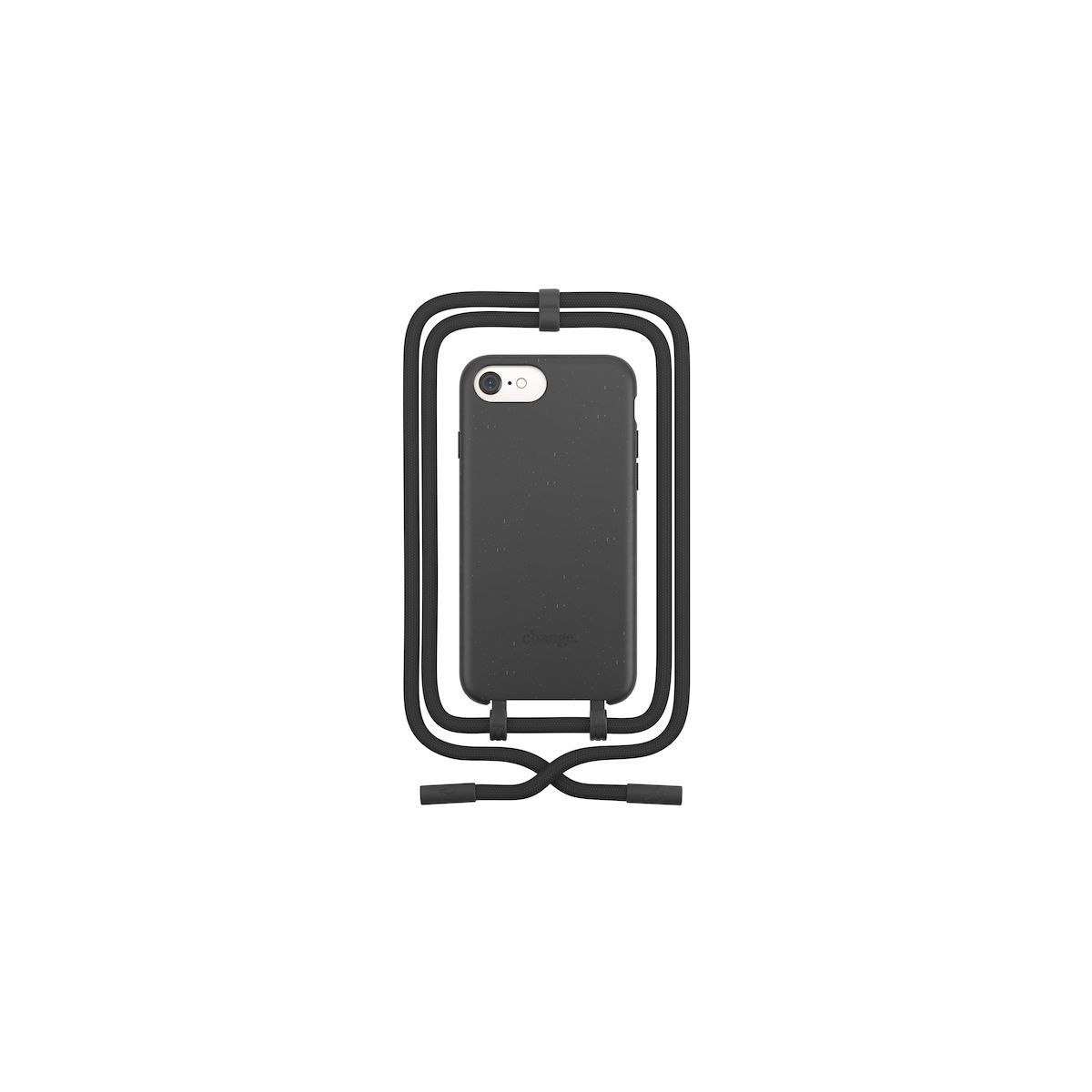 WOODCESSORIES Coque avec cordon iPhone 14 Tour de cou noir pas cher 