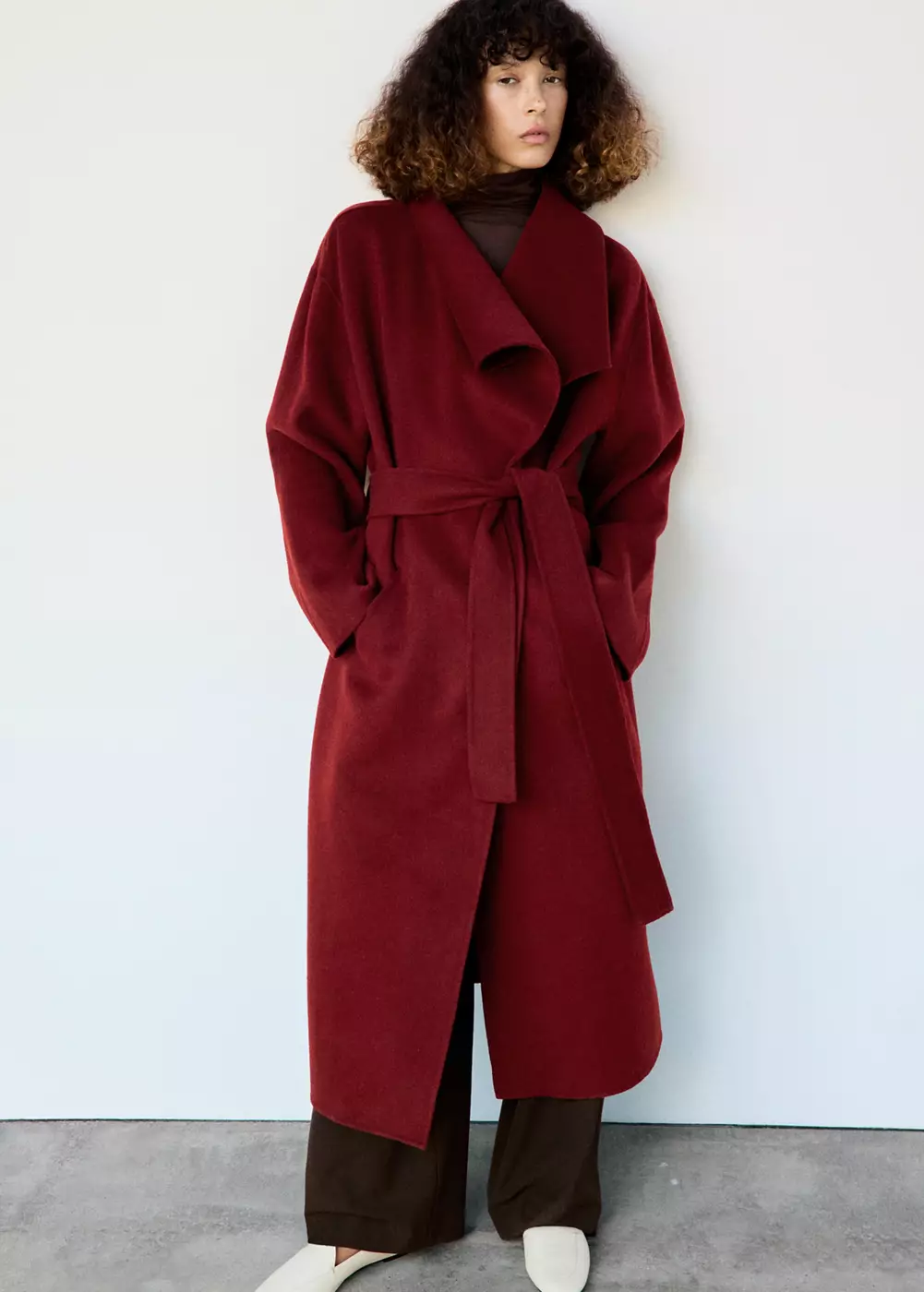 Manteau laine ceinture, MANGO