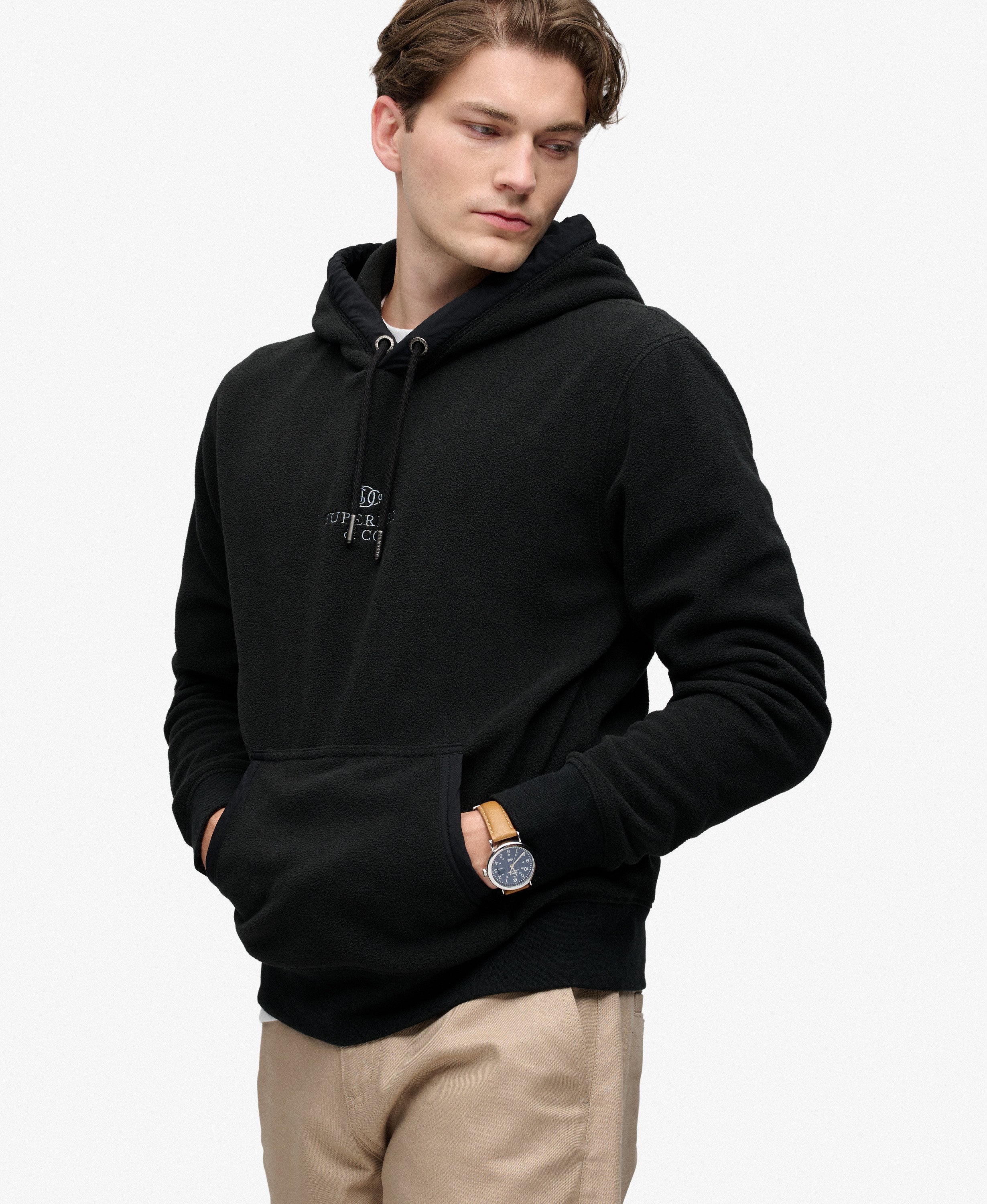 Sweat à capuche Micro Logo Fleece, SUPERDRY