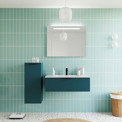 Meuble salle de bain vasque intégrée 90cm 1 tiroir - SOHO HOMIFAB