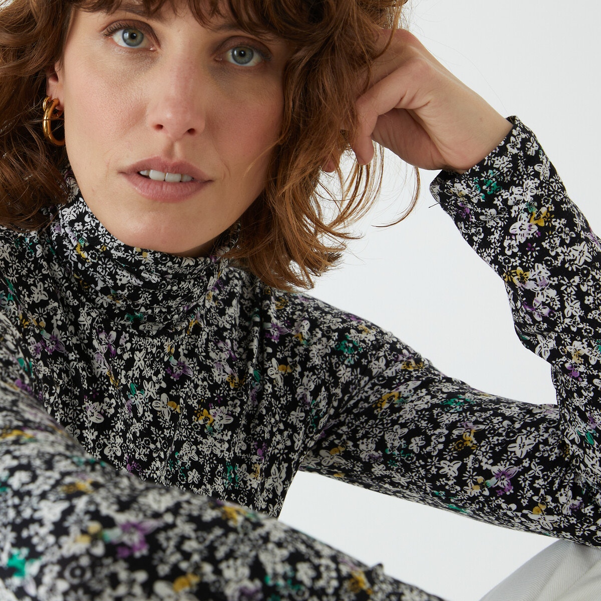 Tee shirt fleuri on sale femme
