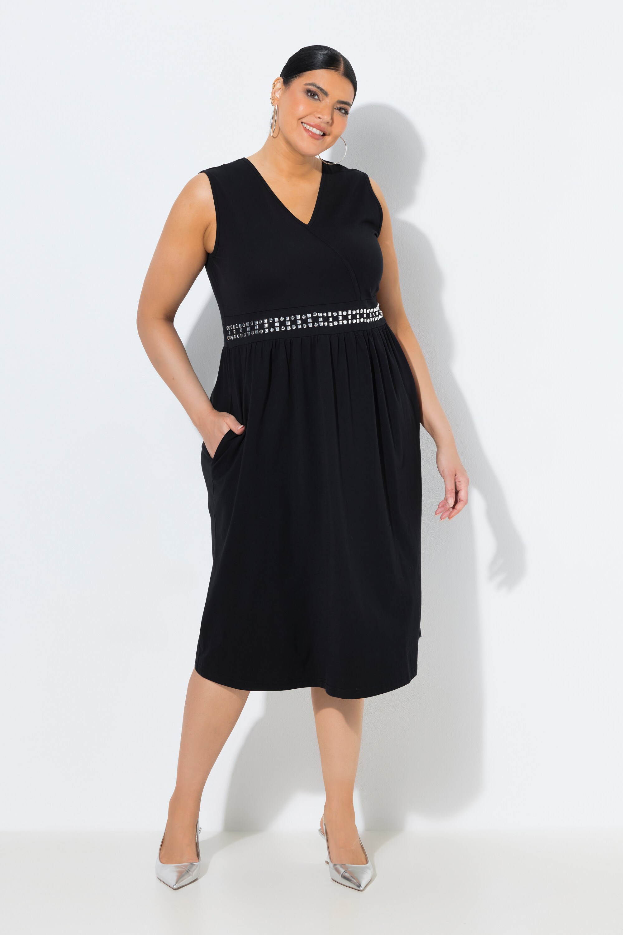 Robe midi sans manches, avec broderies, ULLA POPKEN