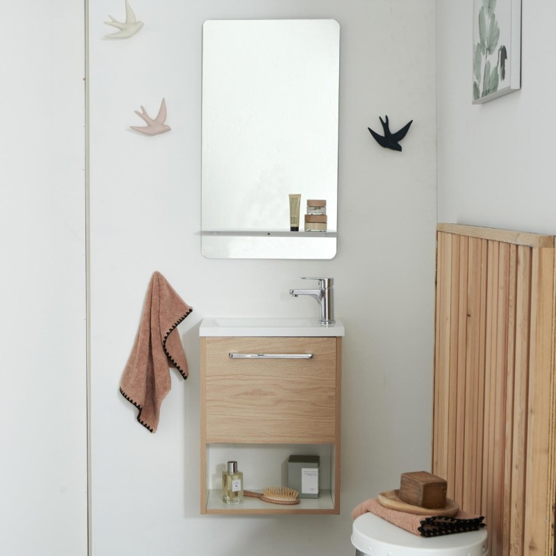 Ensemble lave-mains avec niche, robinet et miroir tablette NIKA, MOB IN