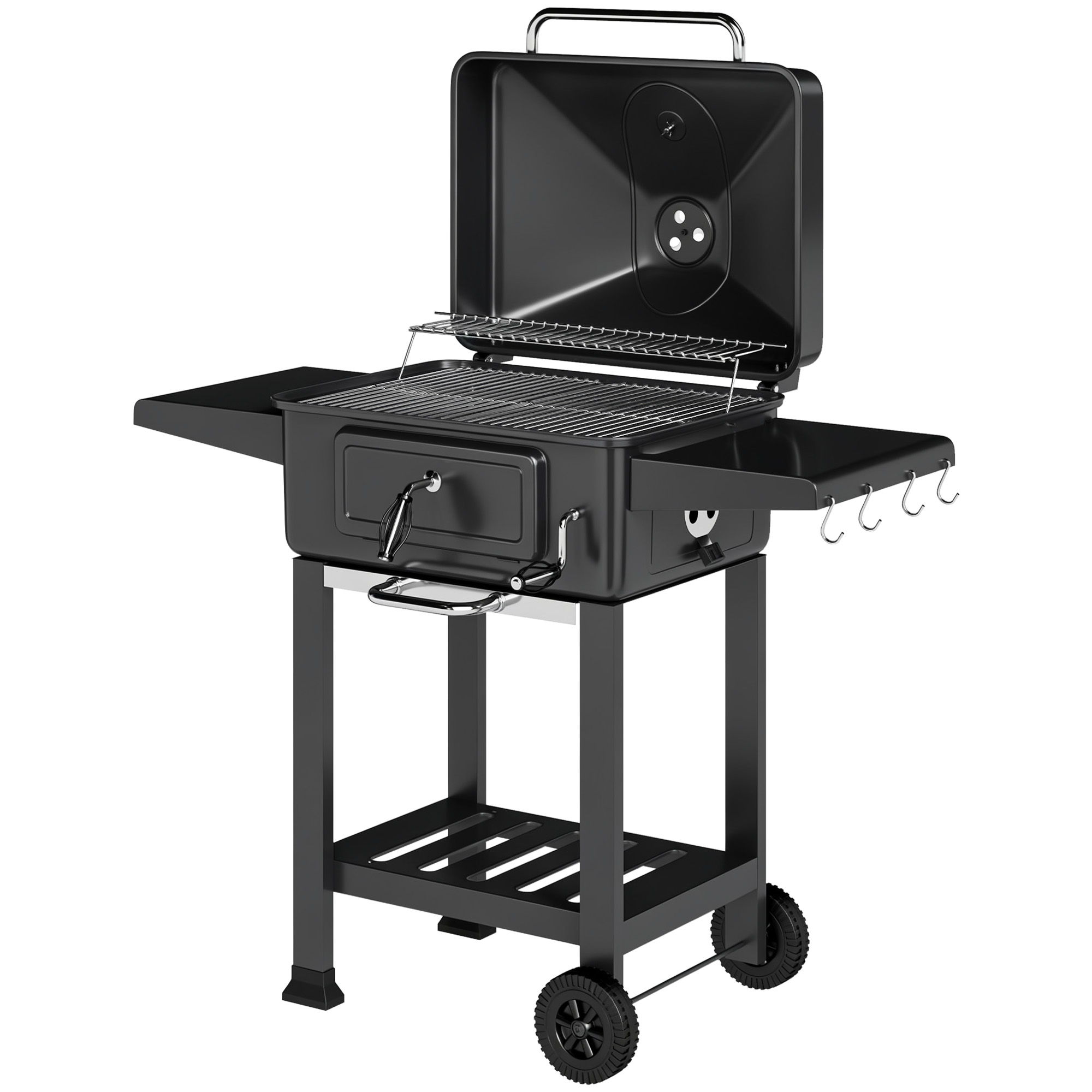 Barbecue au charbon de bois Métal Noir, OUTSUNNY