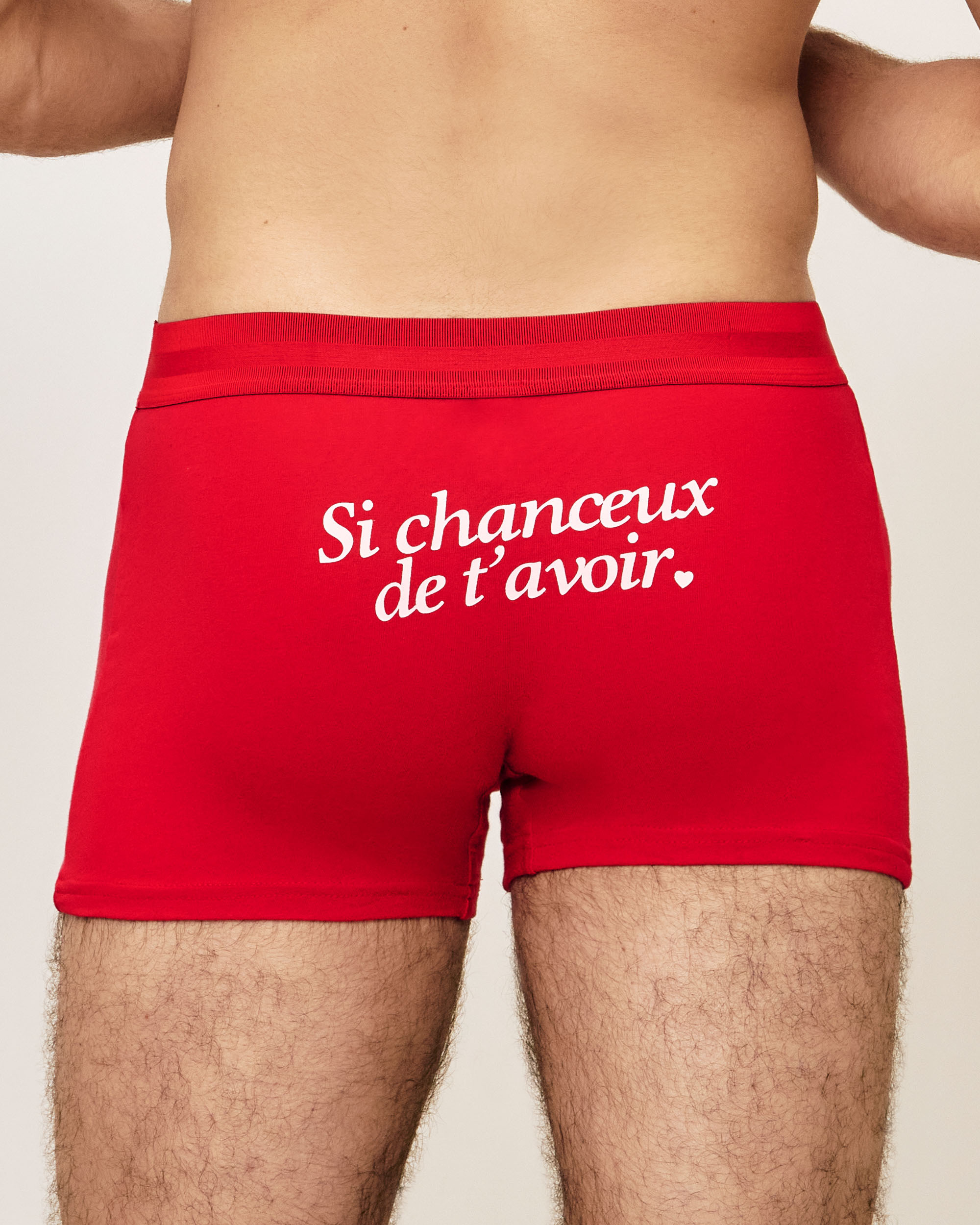Boxer coton à message "Si chanceux de t'avoir LUCKYAVOIRIZ, UNDIZ