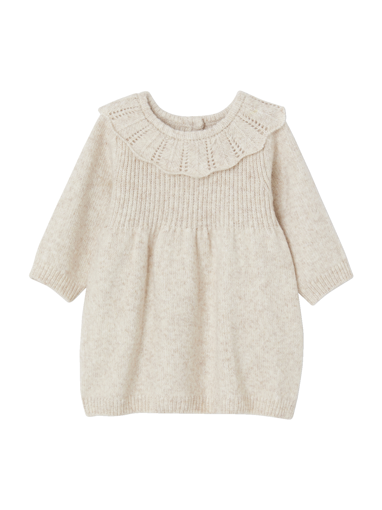 Modele Robe Avec Collerette Robe à collerette en tricot beige chiné Vertbaudet | La Redoute