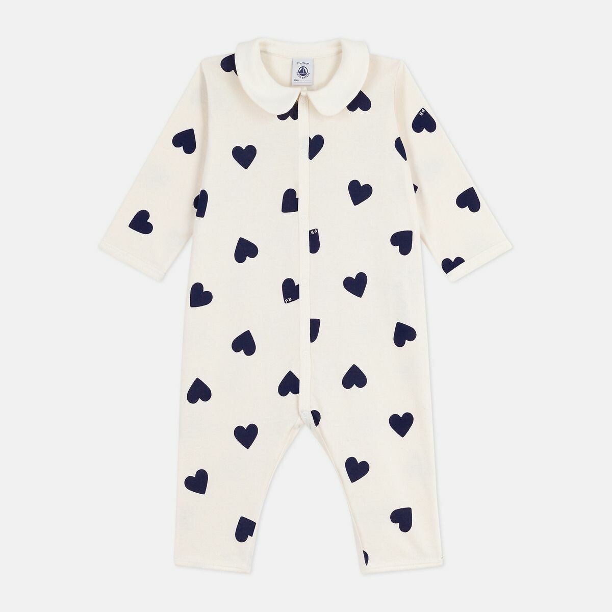 Pyjama bébé en coton sans pieds imprimé cœur
