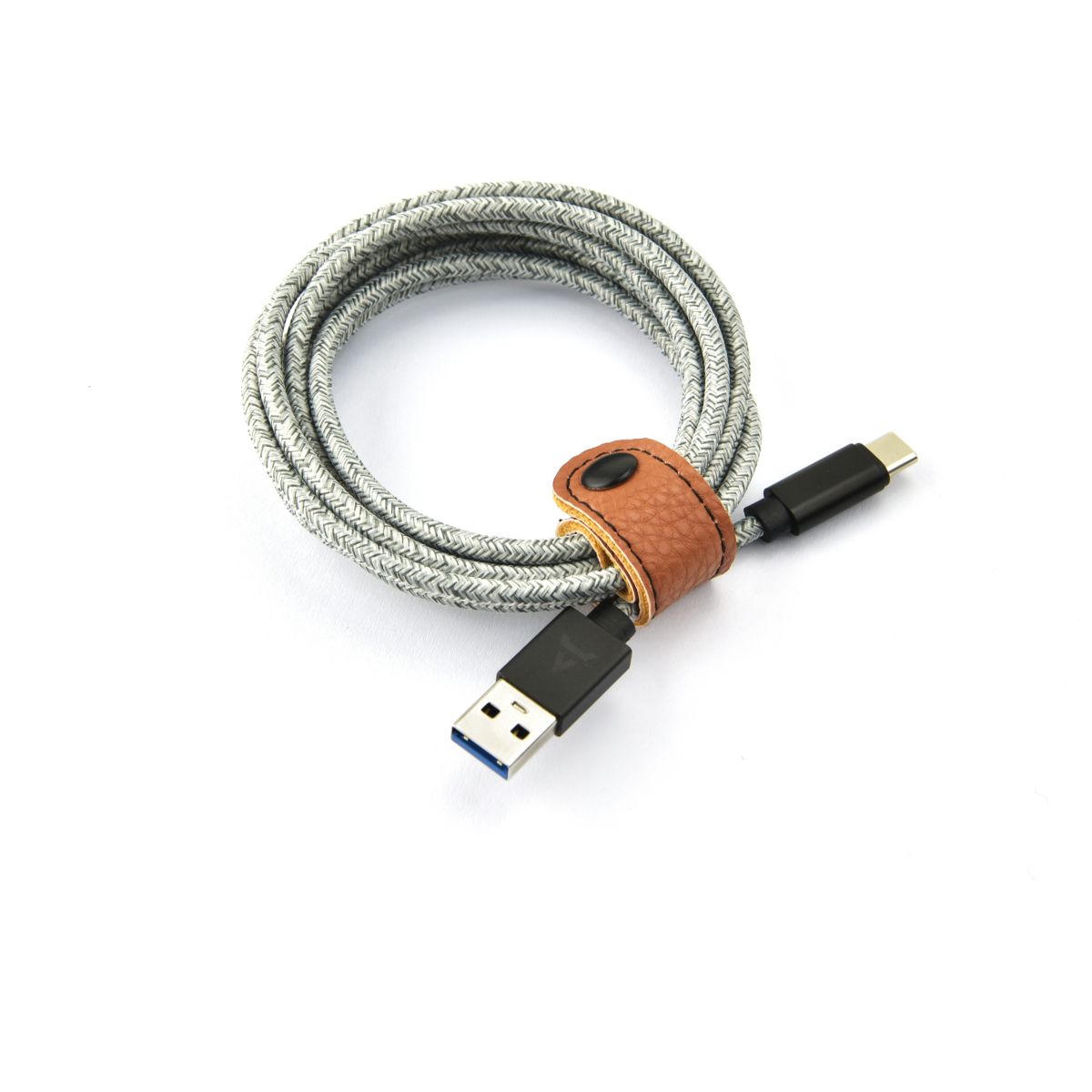 Câble USB C vers USB 2M tressé Gris, ADEQWAT