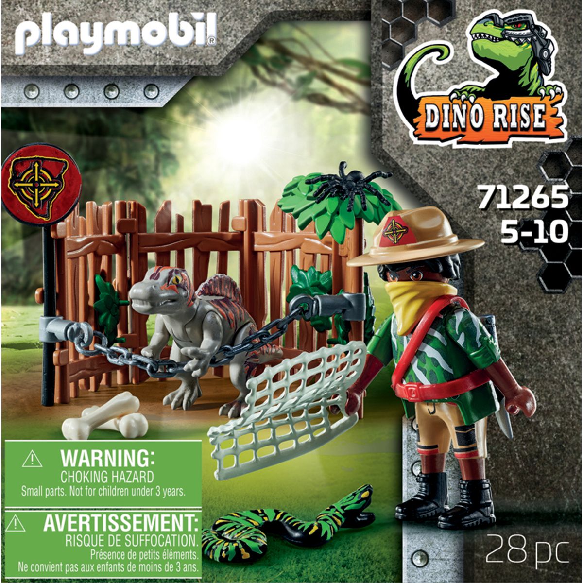 Playmobil dino rise 71265 bébé spinosaure et combattant, dinosaure