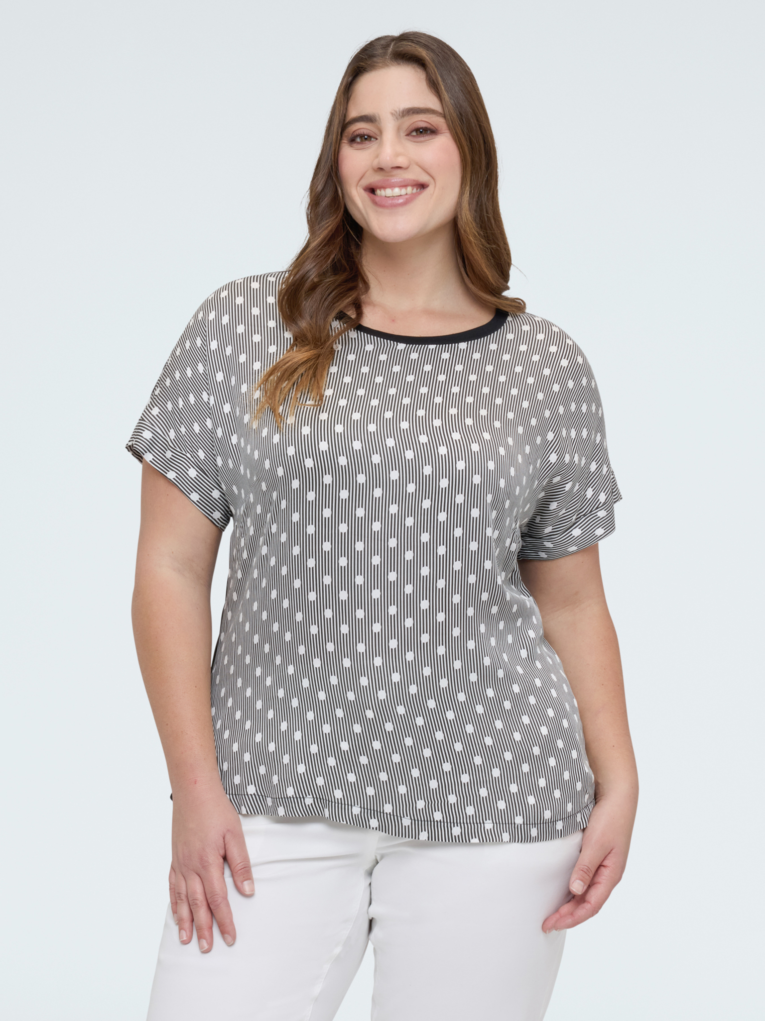 T-shirt à rayures et pois, FIORELLA RUBINO