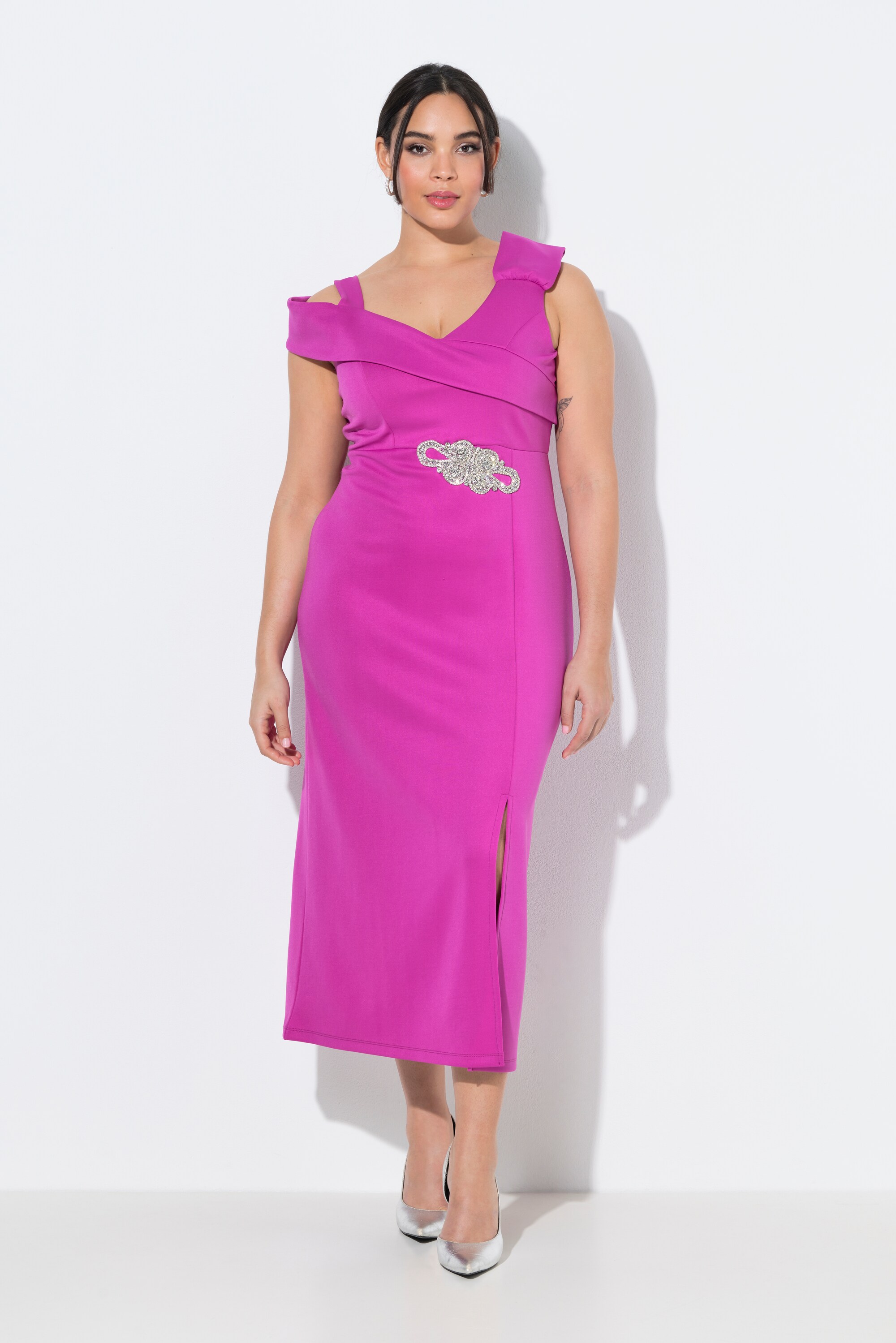 Robe maxi en jersey, décolleté en V, ULLA POPKEN