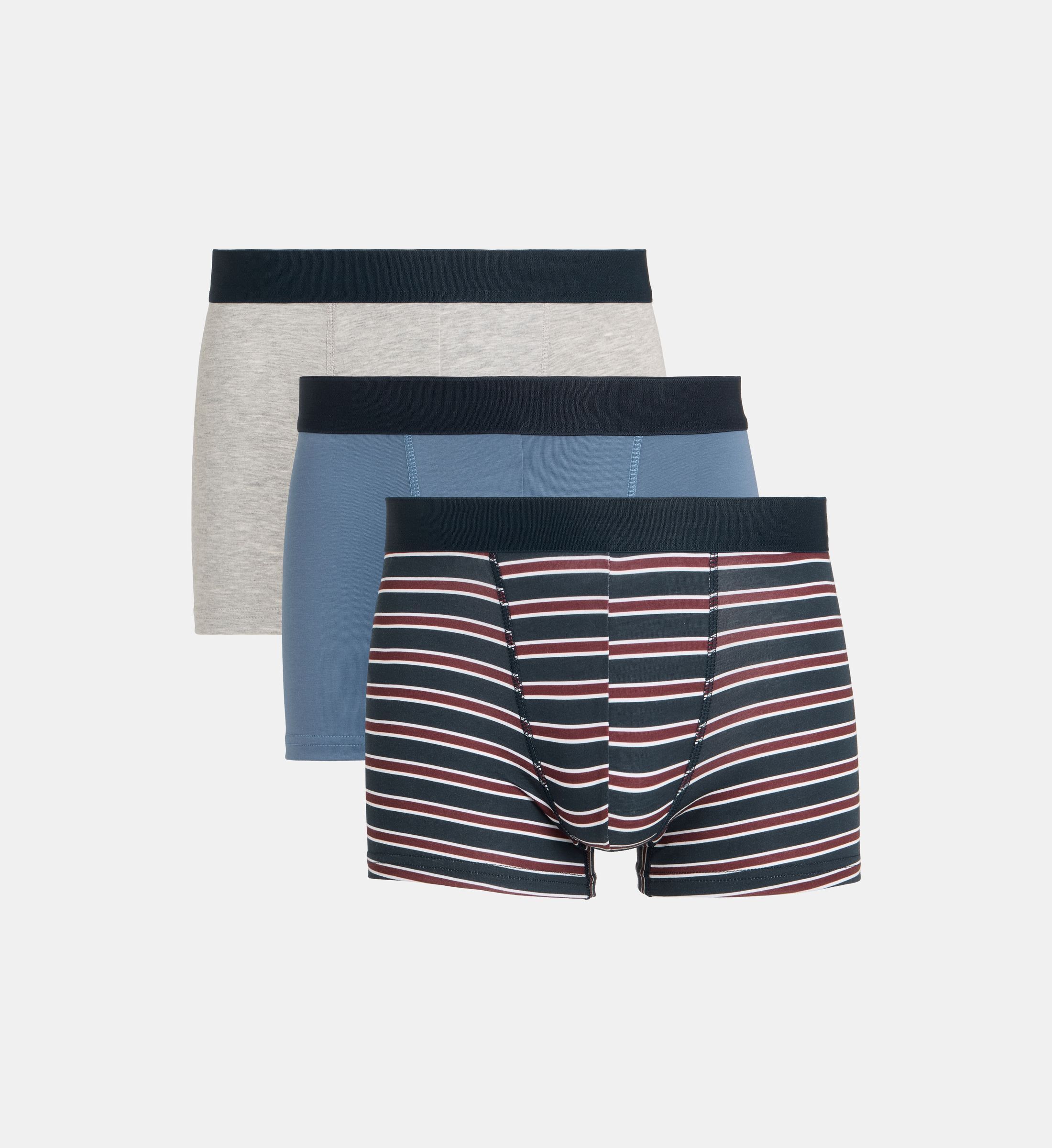 Lot de 3 boxers doxer jersey coton bio stretch, GALERIES LAFAYETTE