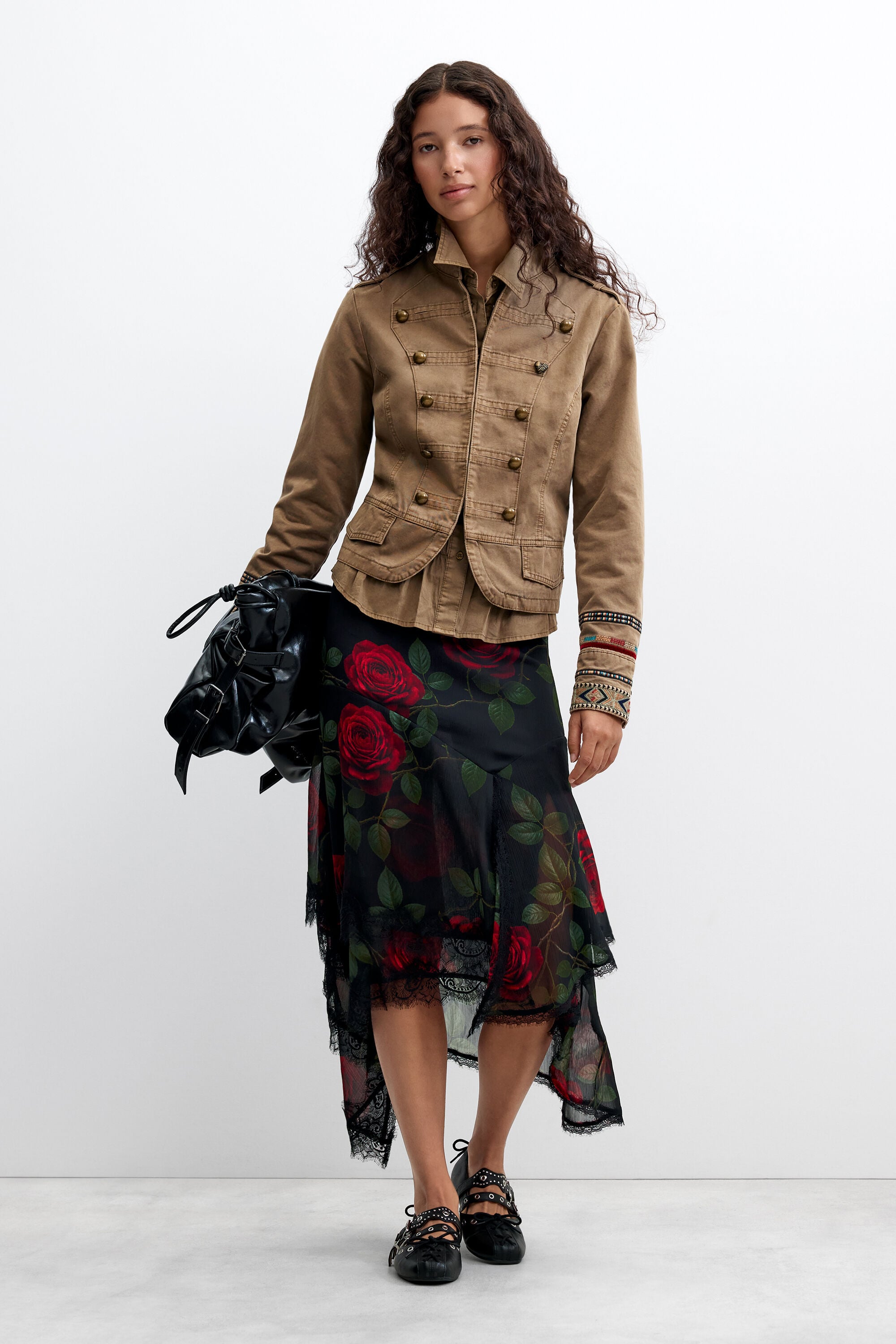 mini-jupe roses, DESIGUAL