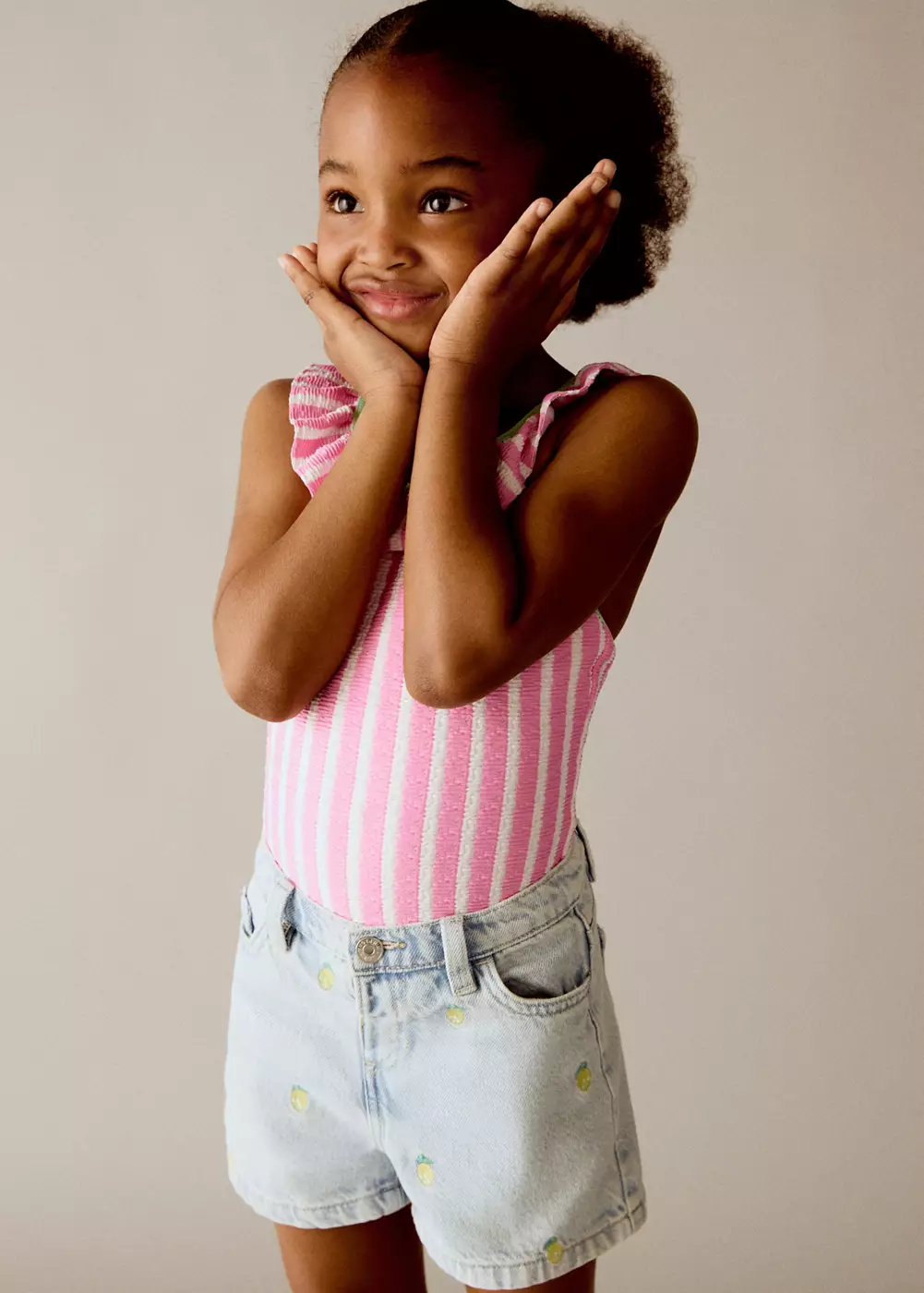 Short en jean citrons, MANGO BABY