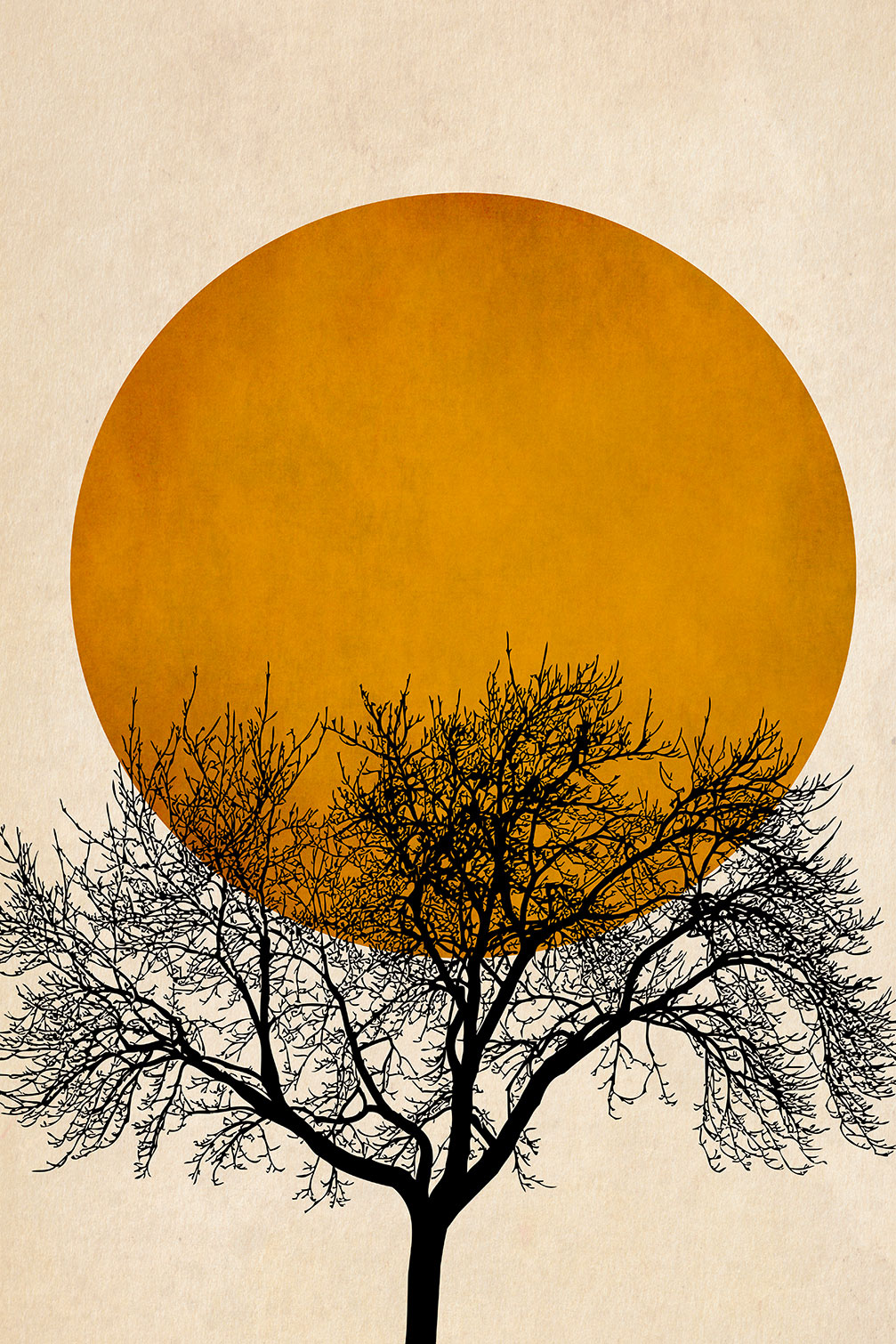 Tableau dessin arbre et sérénité, HEXOA