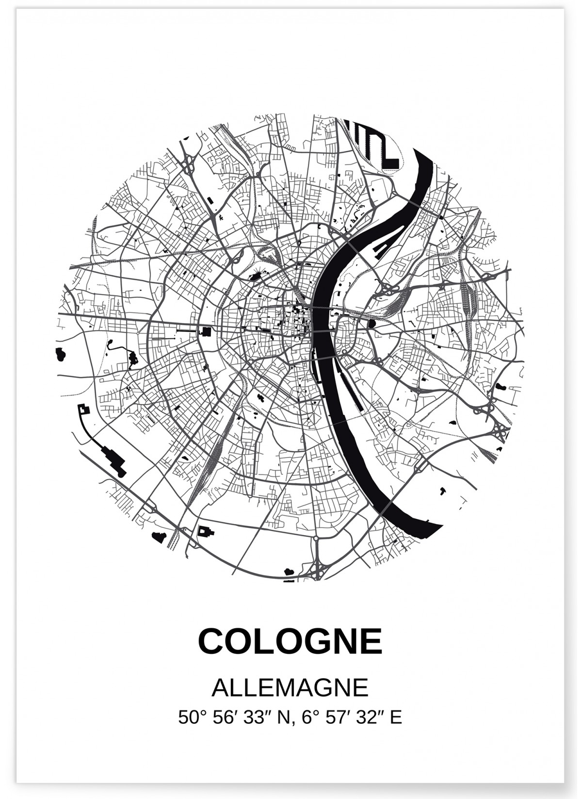 Affiche Carte Cologne, L'AFFICHERIE