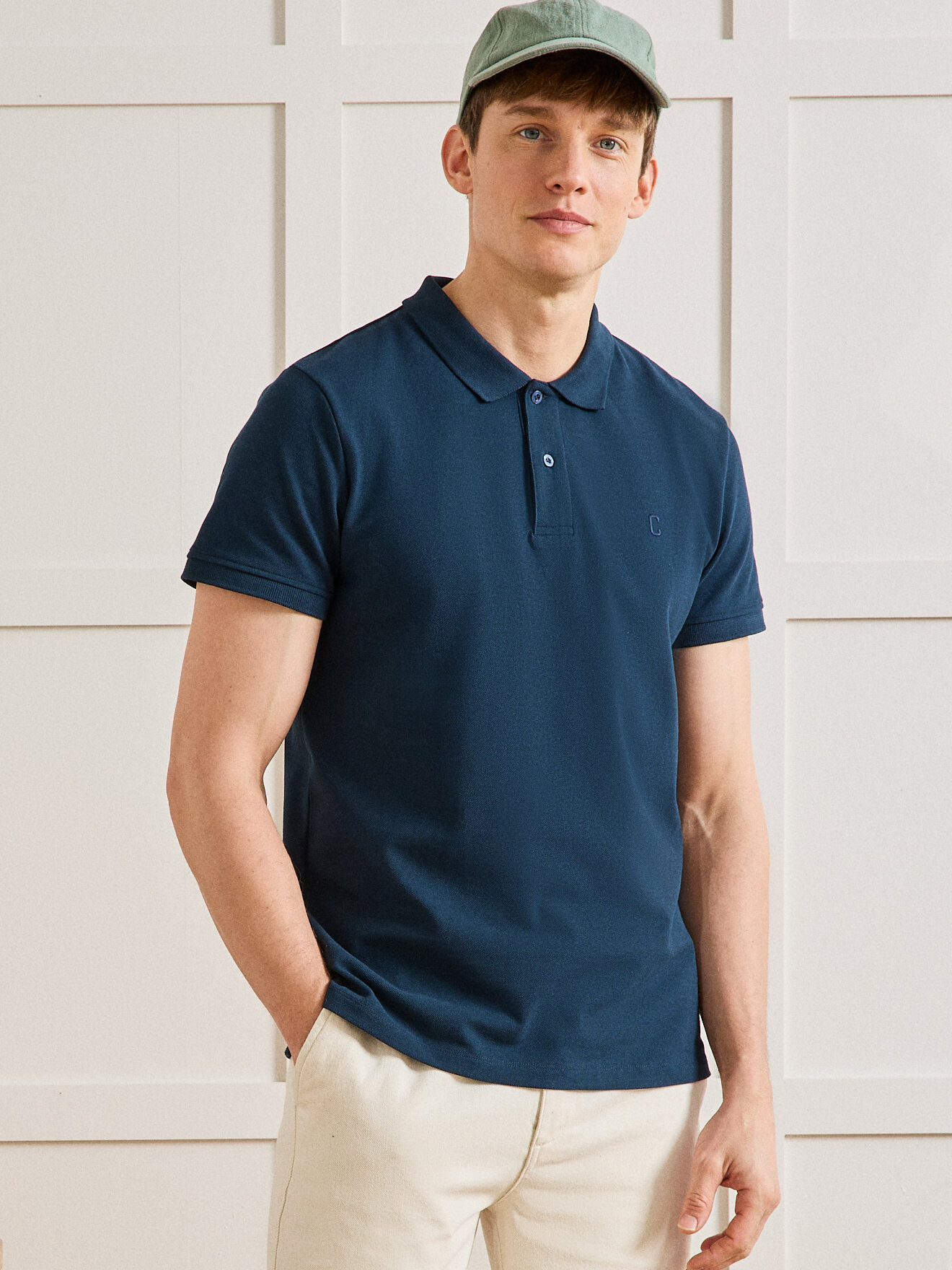 Polo uni maille piquée  coton biologique, CYRILLUS