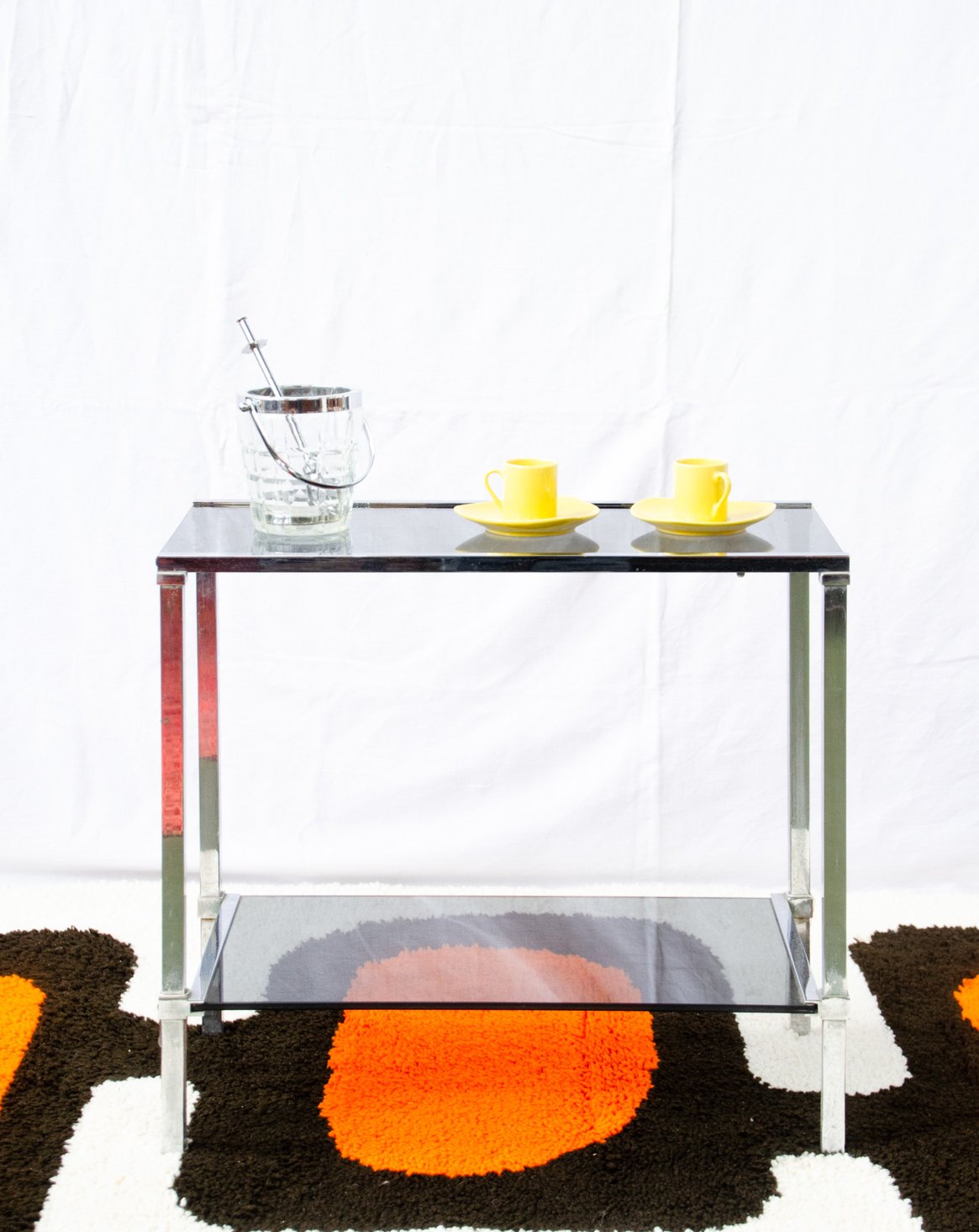 Table d'appoint verre fumé Hanna N°1619 - Bon état, DEBONGOUT