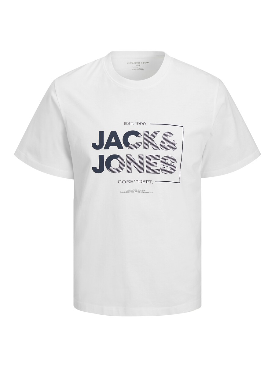 Tee-shirt manches courtes, col rond, logo, JACK & JONES