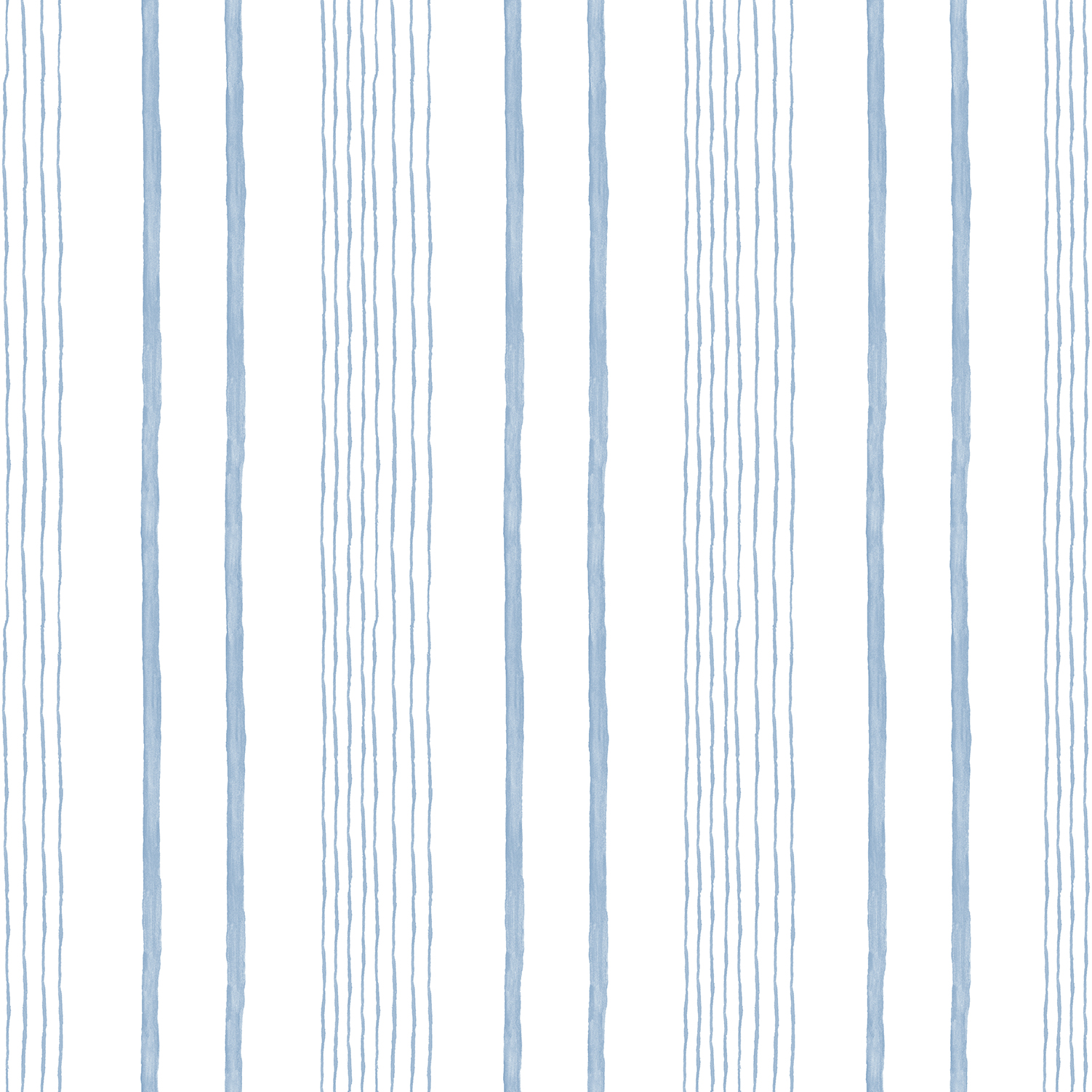 Papier peint enfant rayures aquarelle bleu blanc, HEXOA