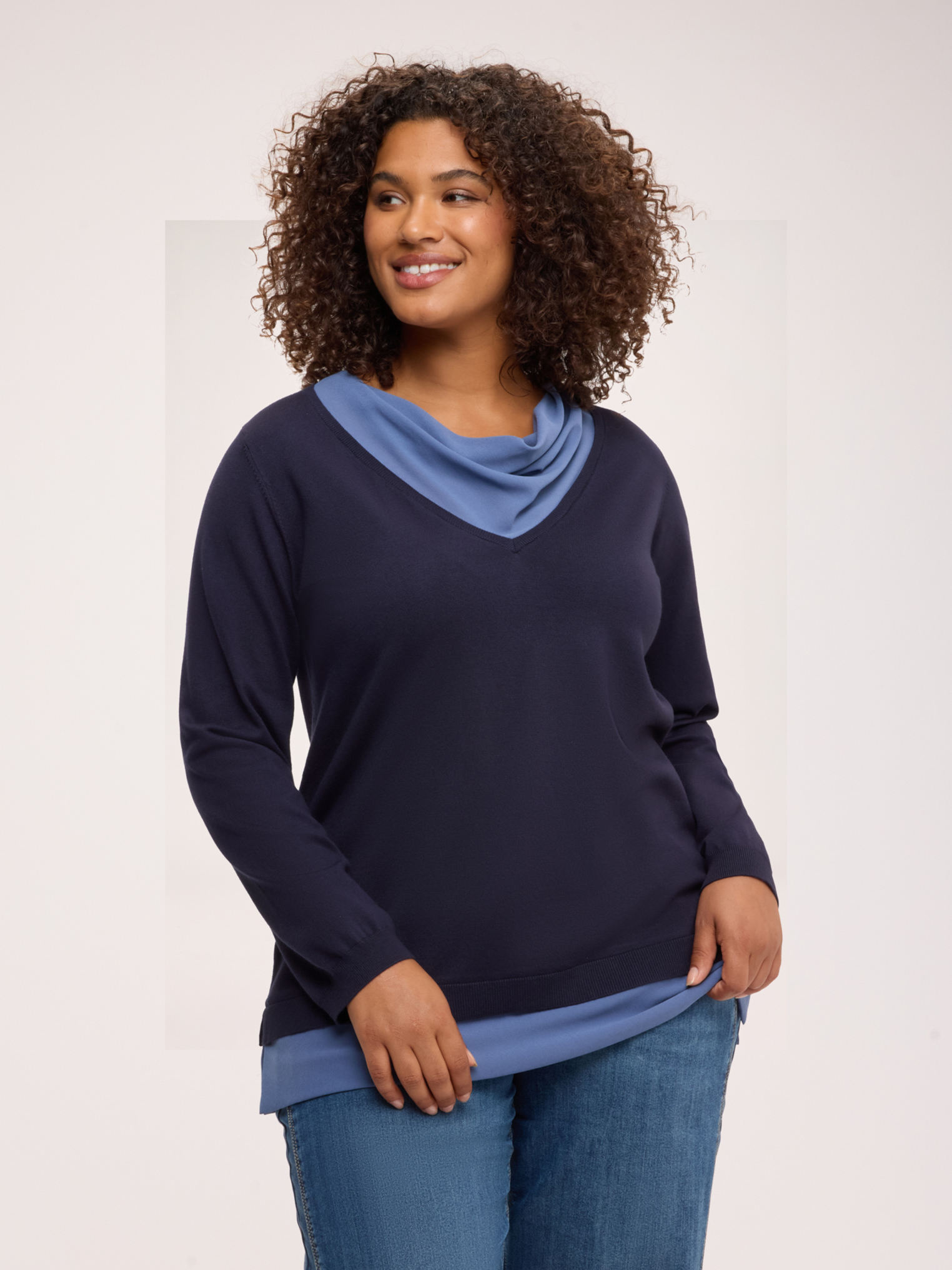 Pull avec drapé contrasté, FIORELLA RUBINO