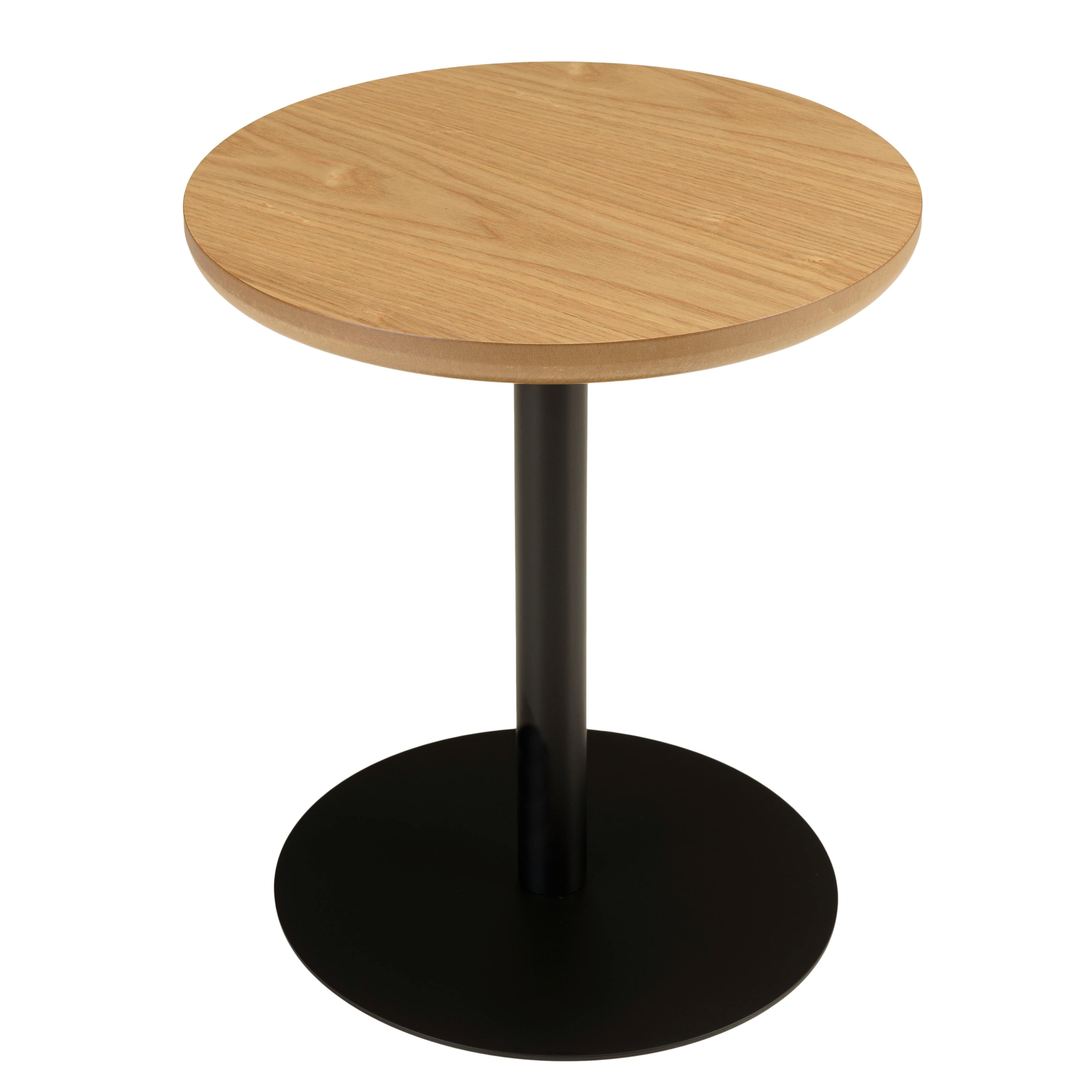 Table d'appoint ronde en bois couleur naturelle pied noir CASTILLE, PIER IMPORT