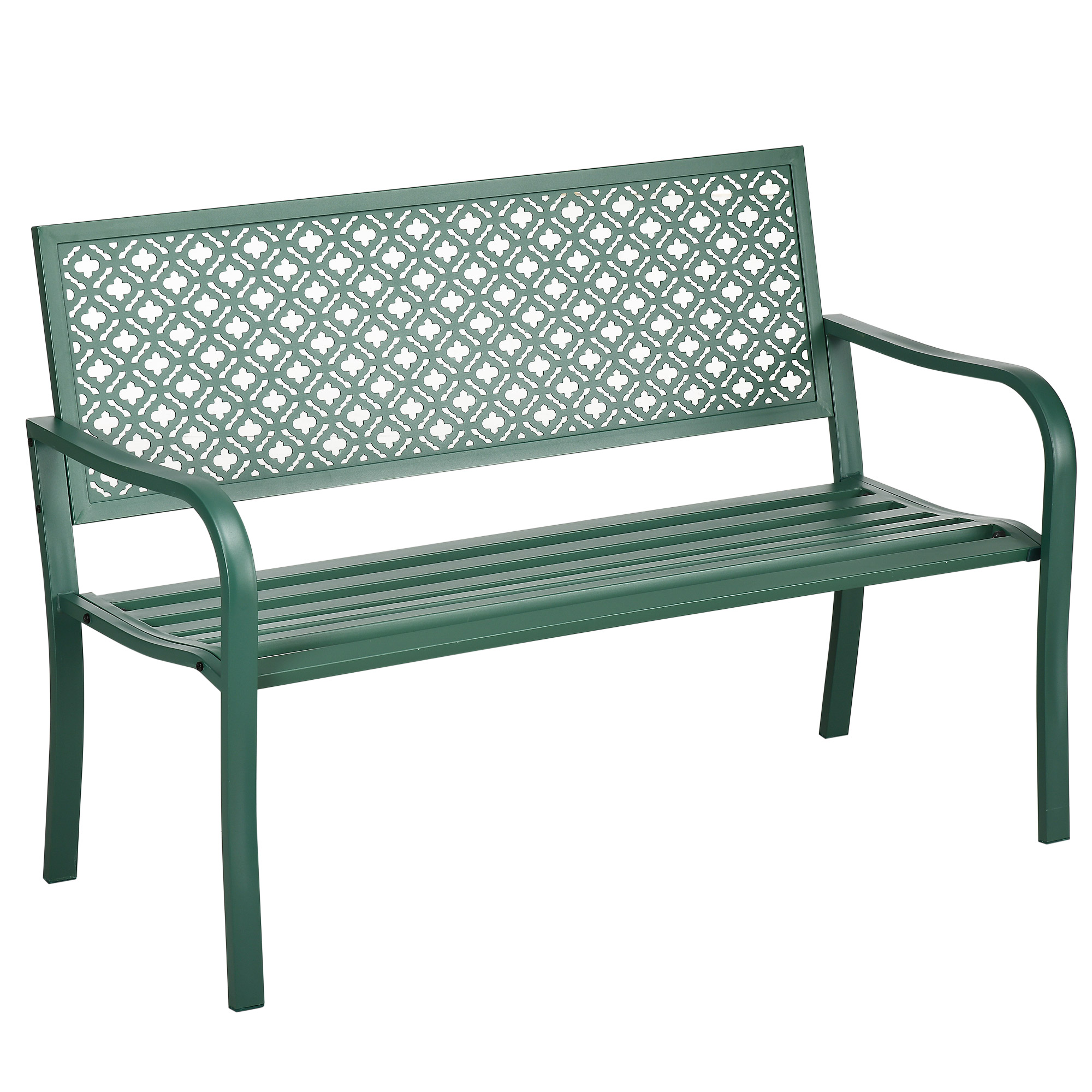 Banc de jardin Acier Vert foncé, OUTSUNNY