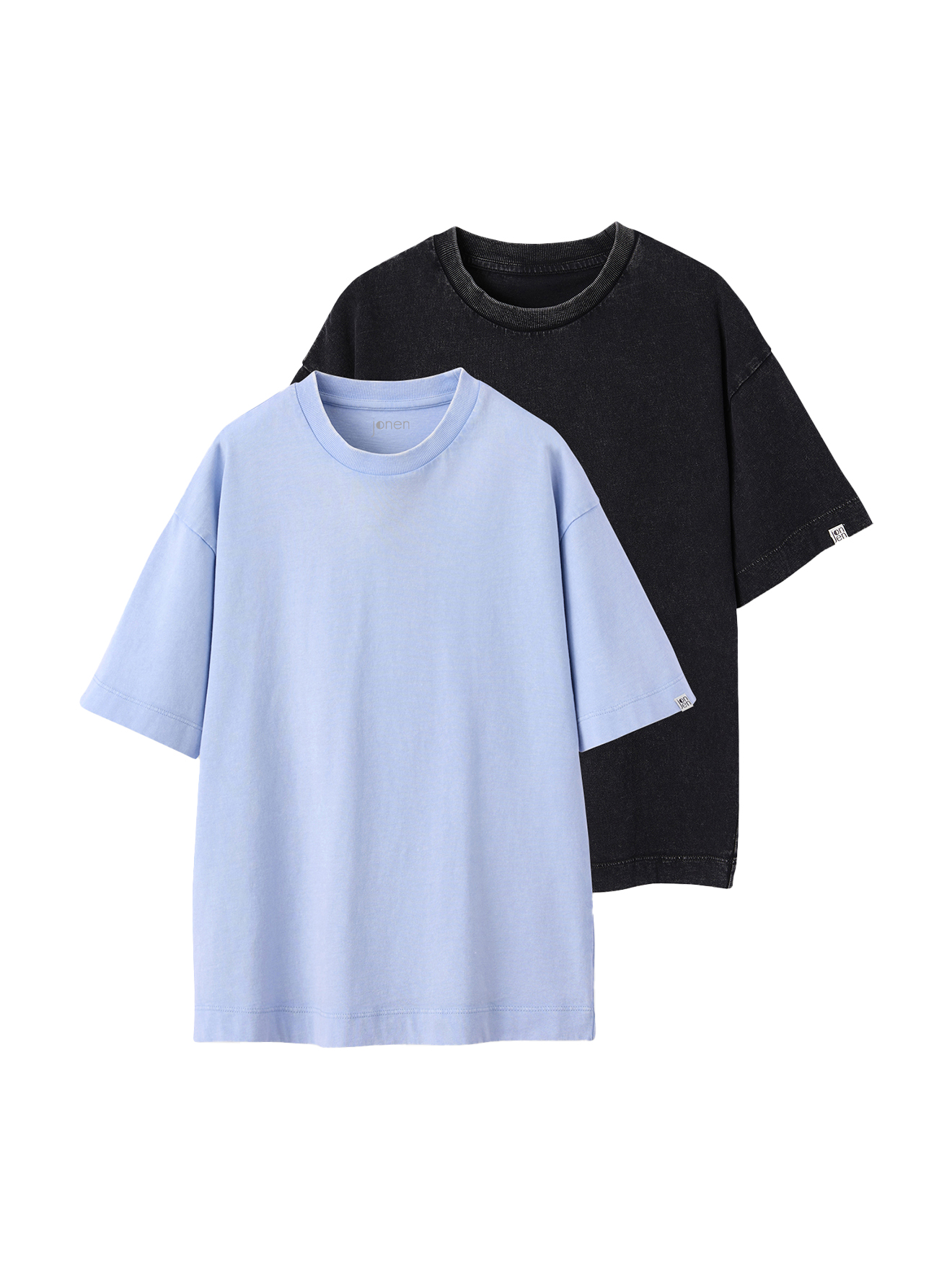 Lot de 2 t-shirts unis effet délavé, JONEN