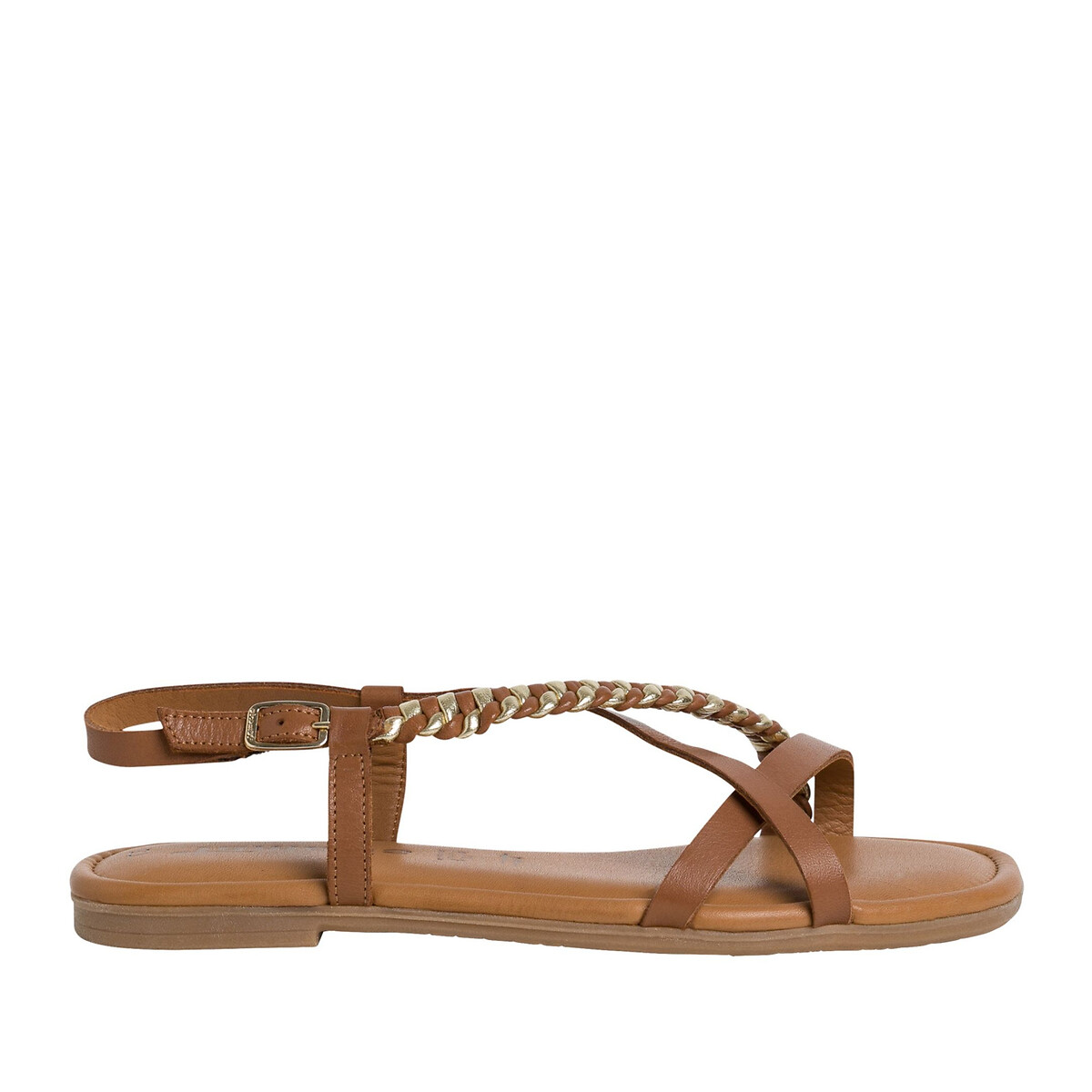leather flat sandals