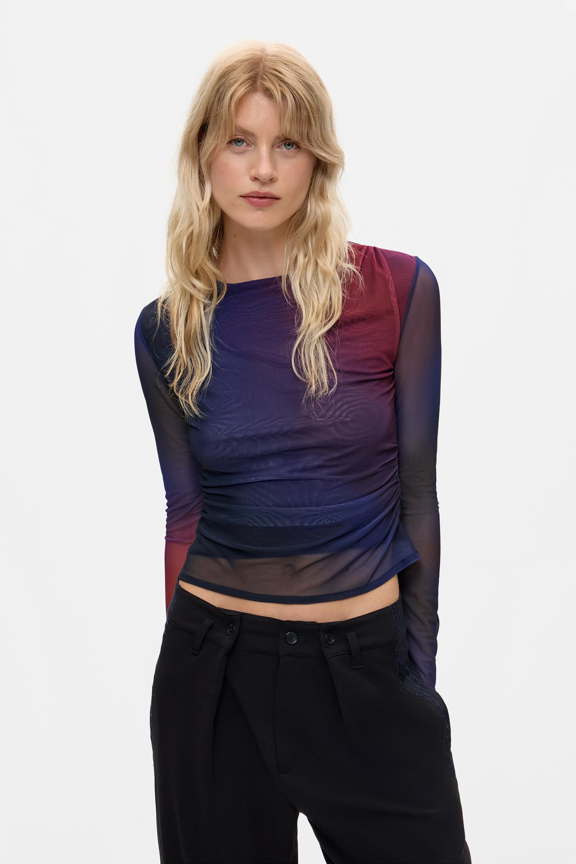 T-shirt drapé en tulle, DESIGUAL
