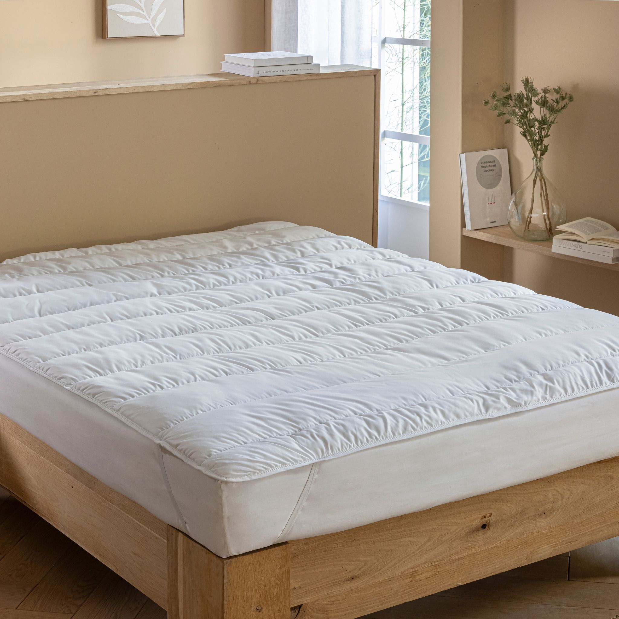 Surmatelas microfibre moelleux anti-acariens, TERRE DE NUIT