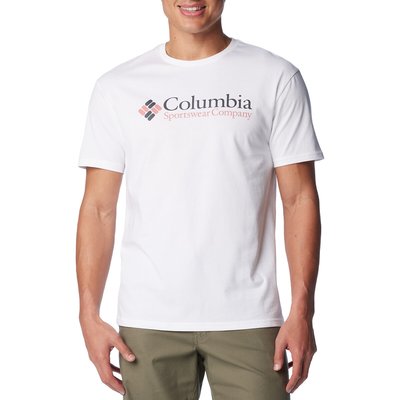 Essential Cotton Mix T-Shirt with Chest Logo Print and Short Sleeves COLUMBIA