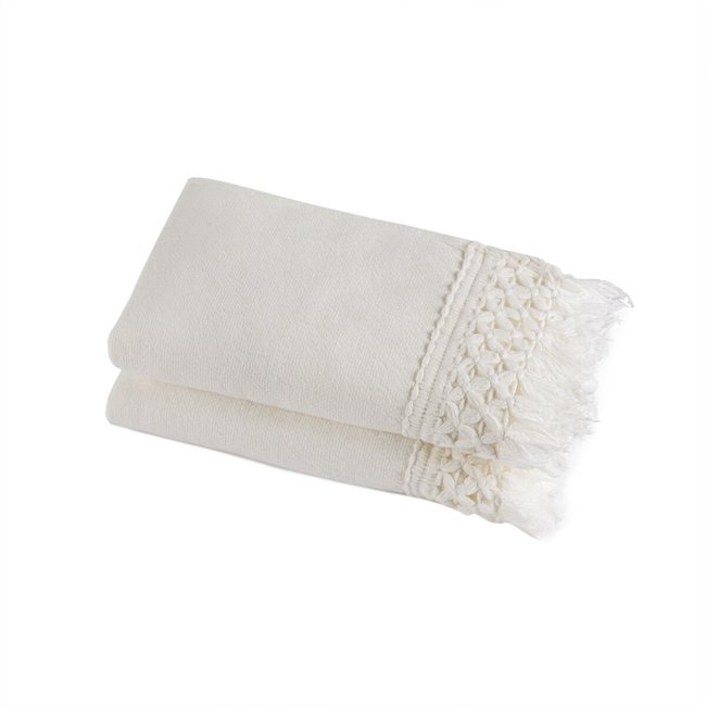 Lot de 2 serviettes d'invité coton bio/lin, Kyrami - AM.PM