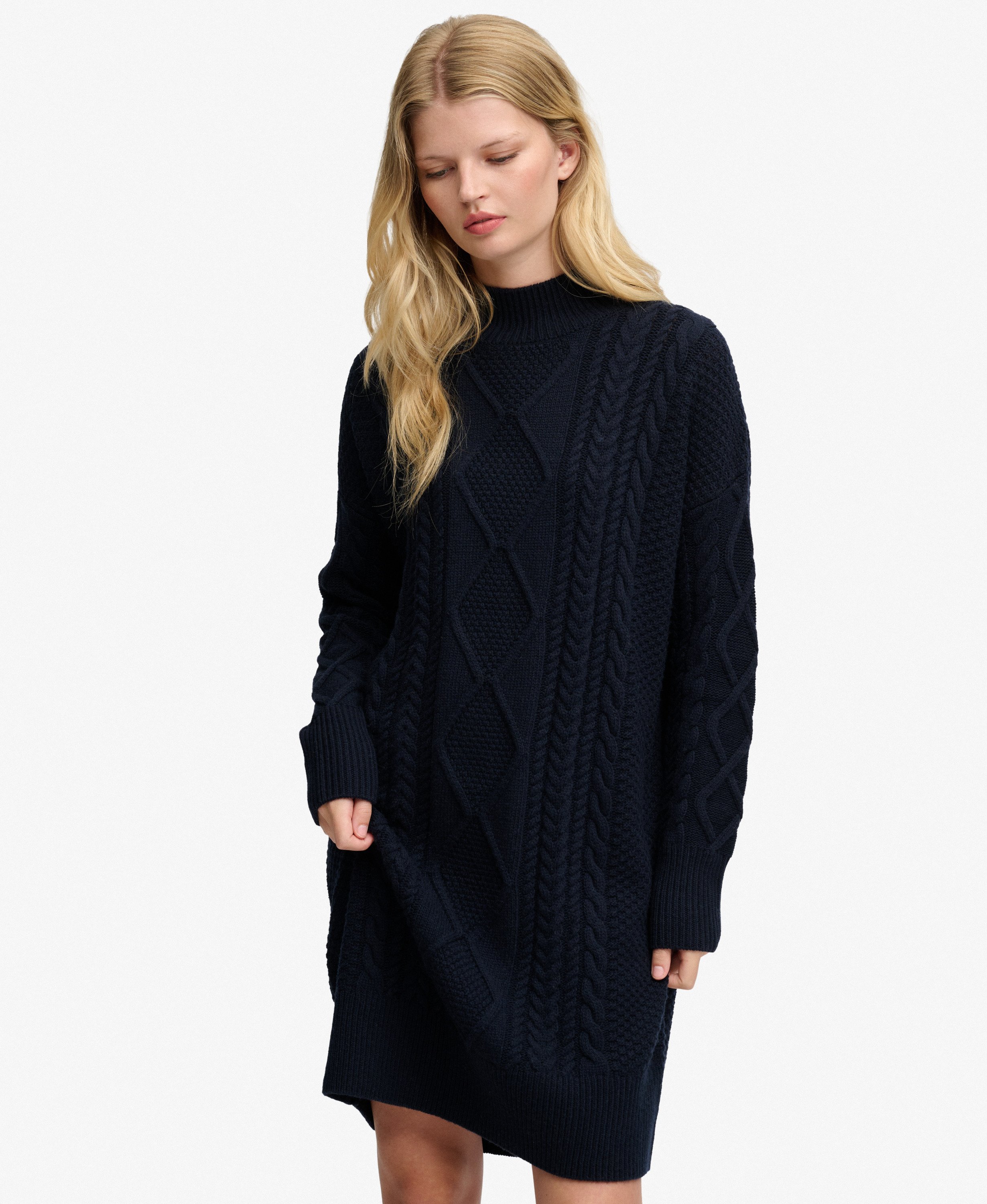 Robe en maille torsadée ample, SUPERDRY
