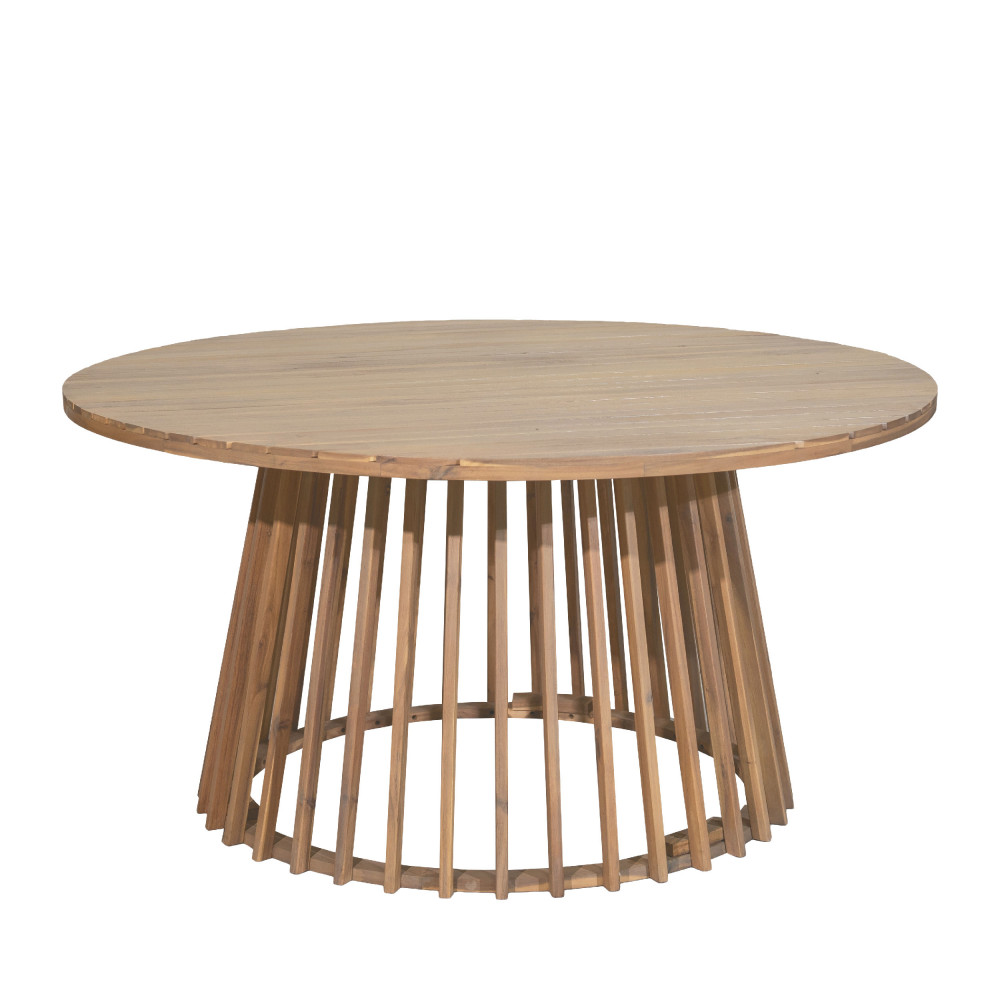 Table à manger de jardin 6 personnes ronde en bois d'acacia   150 cm- BORO, DRAWER