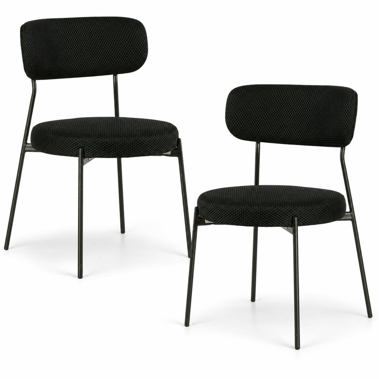 Chaise minimaliste tissu résille (lot de 2) IENA, PIER IMPORT