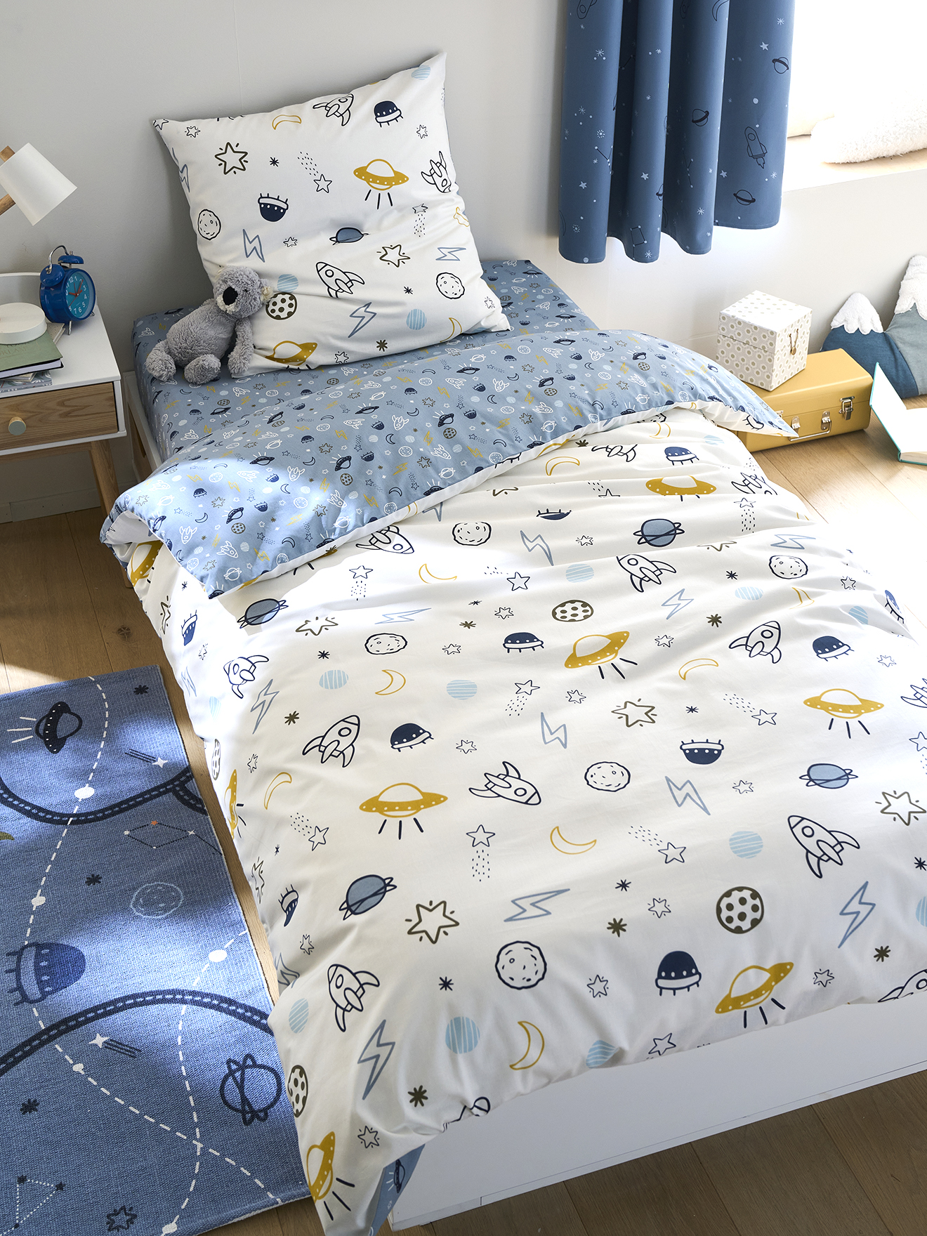 Parure housse de couette + taie d'oreiller COSMOS, VERTBAUDET