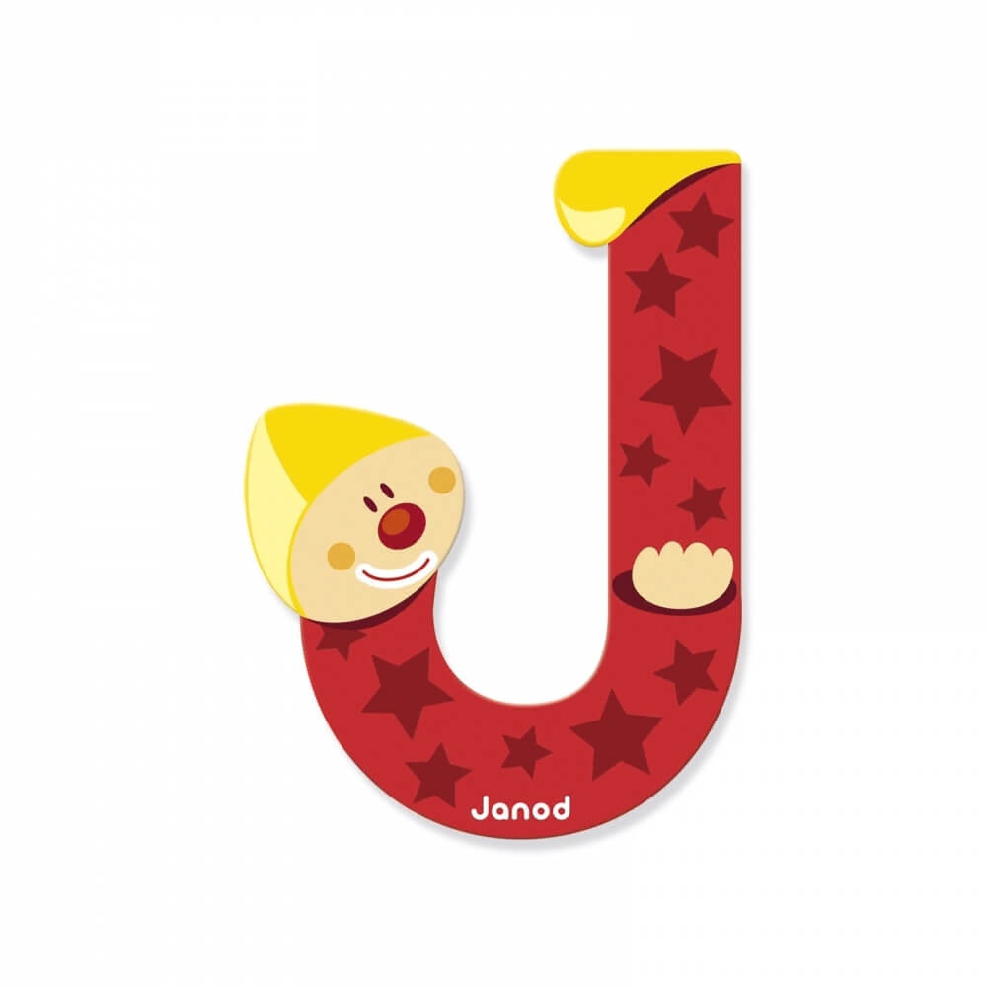 Lettre de l'alphabet Clown J, JANOD