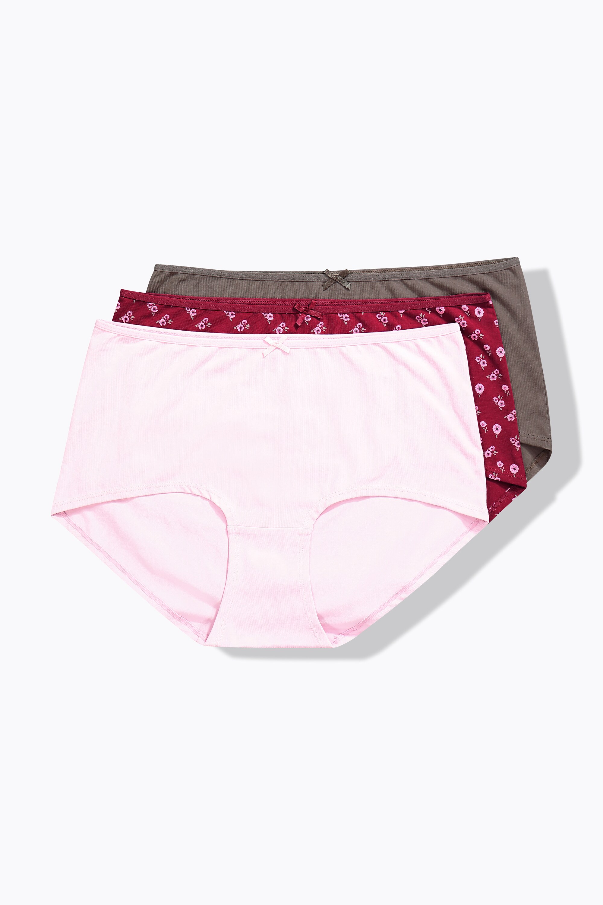 Lot de 3 culottes hipster, motif cœurs/uni, ULLA POPKEN