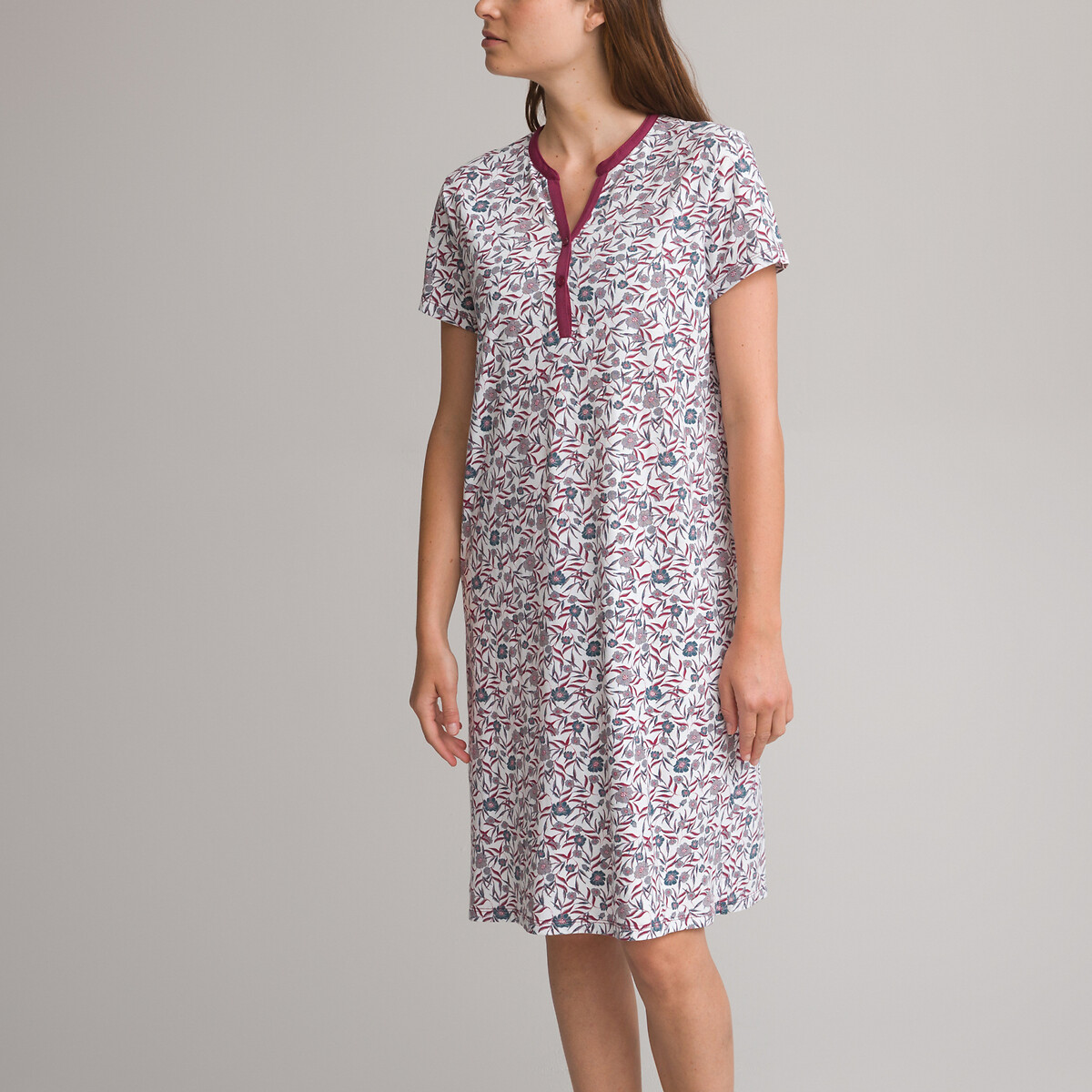 Image of Floral Cotton Jersey Nightdress