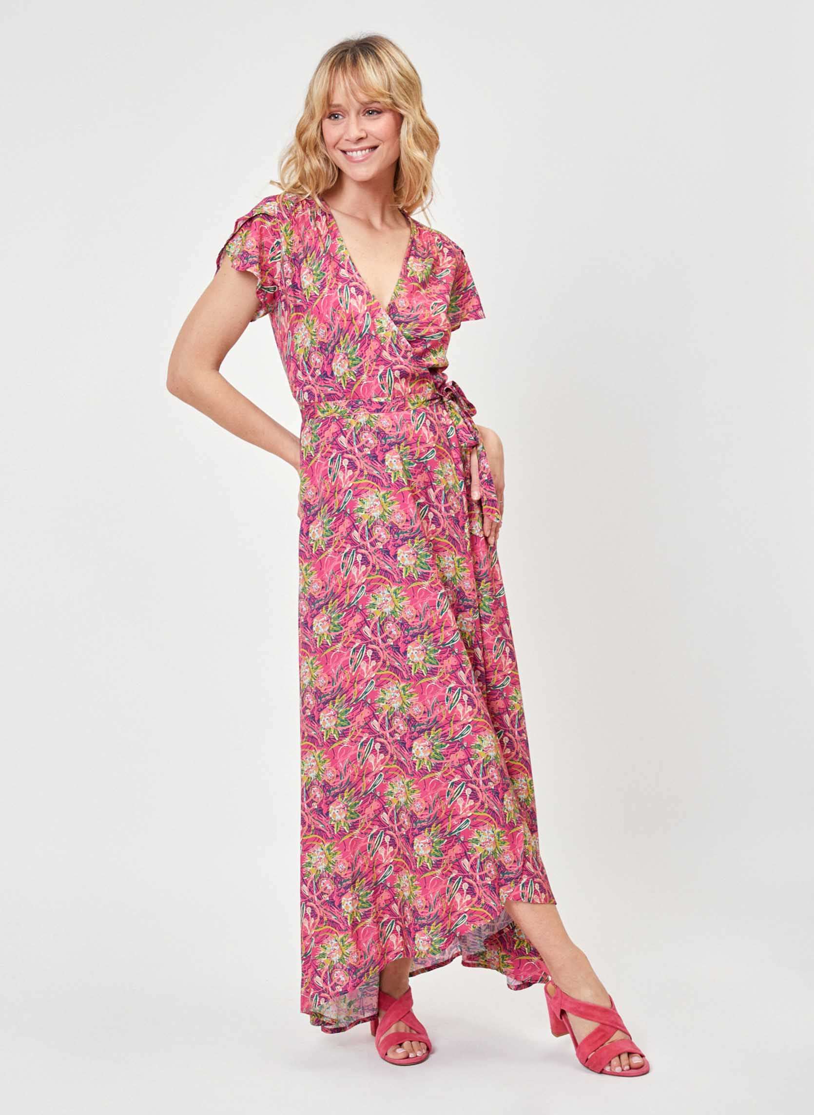 Robe longue cache-coeur ecovero ELEZA, LA FIANCÉE
