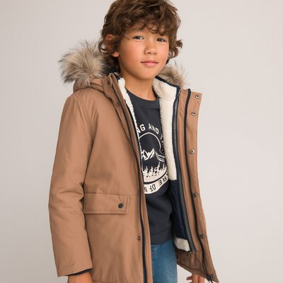 Recycled 4-in-1 Warm Parka with Faux Fur Hood, 3-12 Years LA REDOUTE COLLECTIONS
