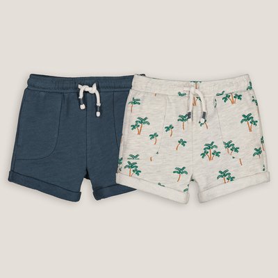 Pack of 2 Shorts in Cotton Fleece LA REDOUTE COLLECTIONS