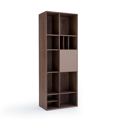 Mikube Walnut Bookcase with Leather Door AM.PM