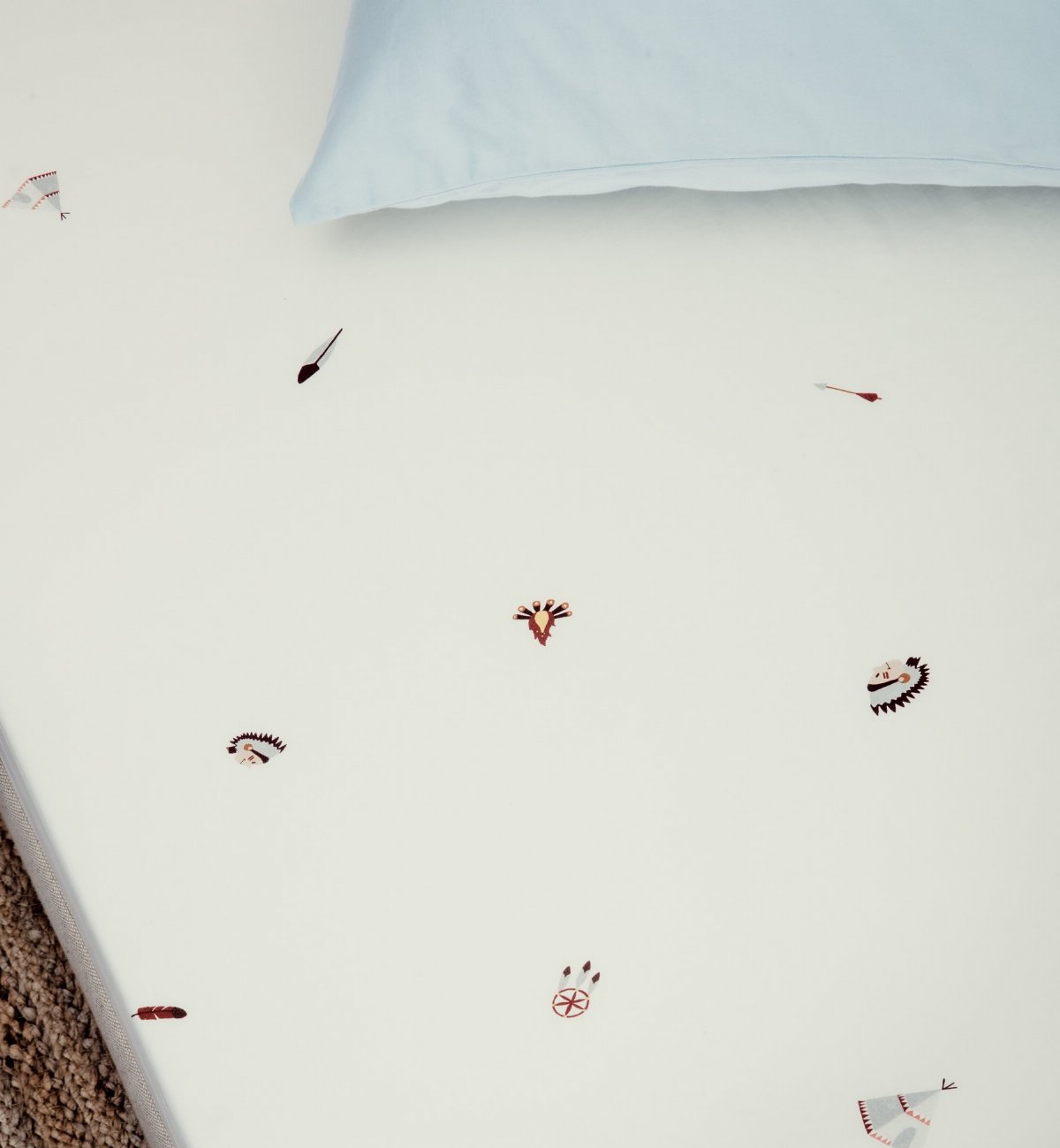 Drap housse 1 personne en coton bio, PETITE PLUME, KADOLIS