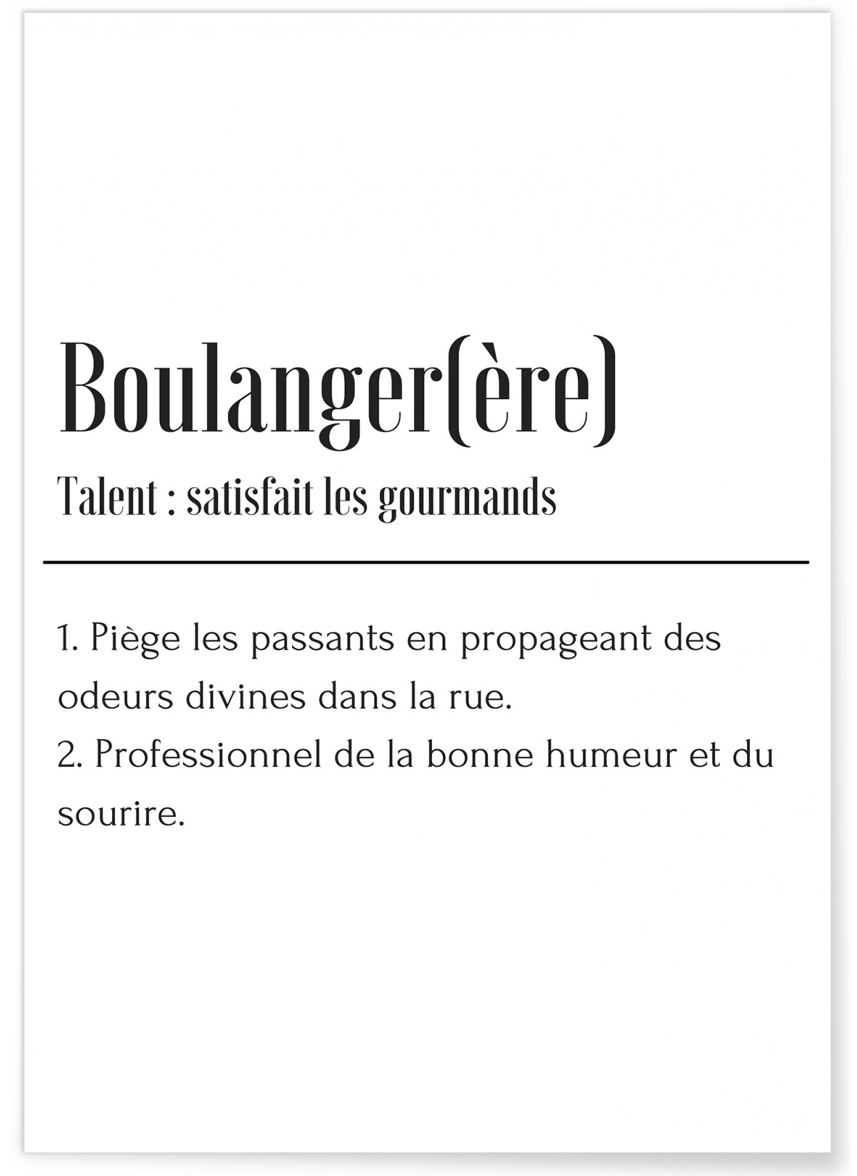 Affiche Définition Boulanger, L'AFFICHERIE