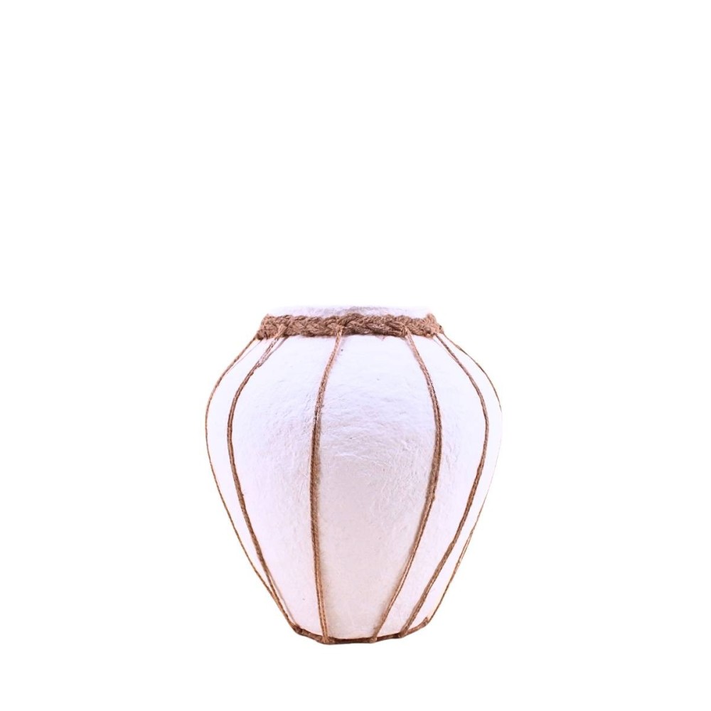 Vase en papier maché déco jute, H25cm, ORNAMI