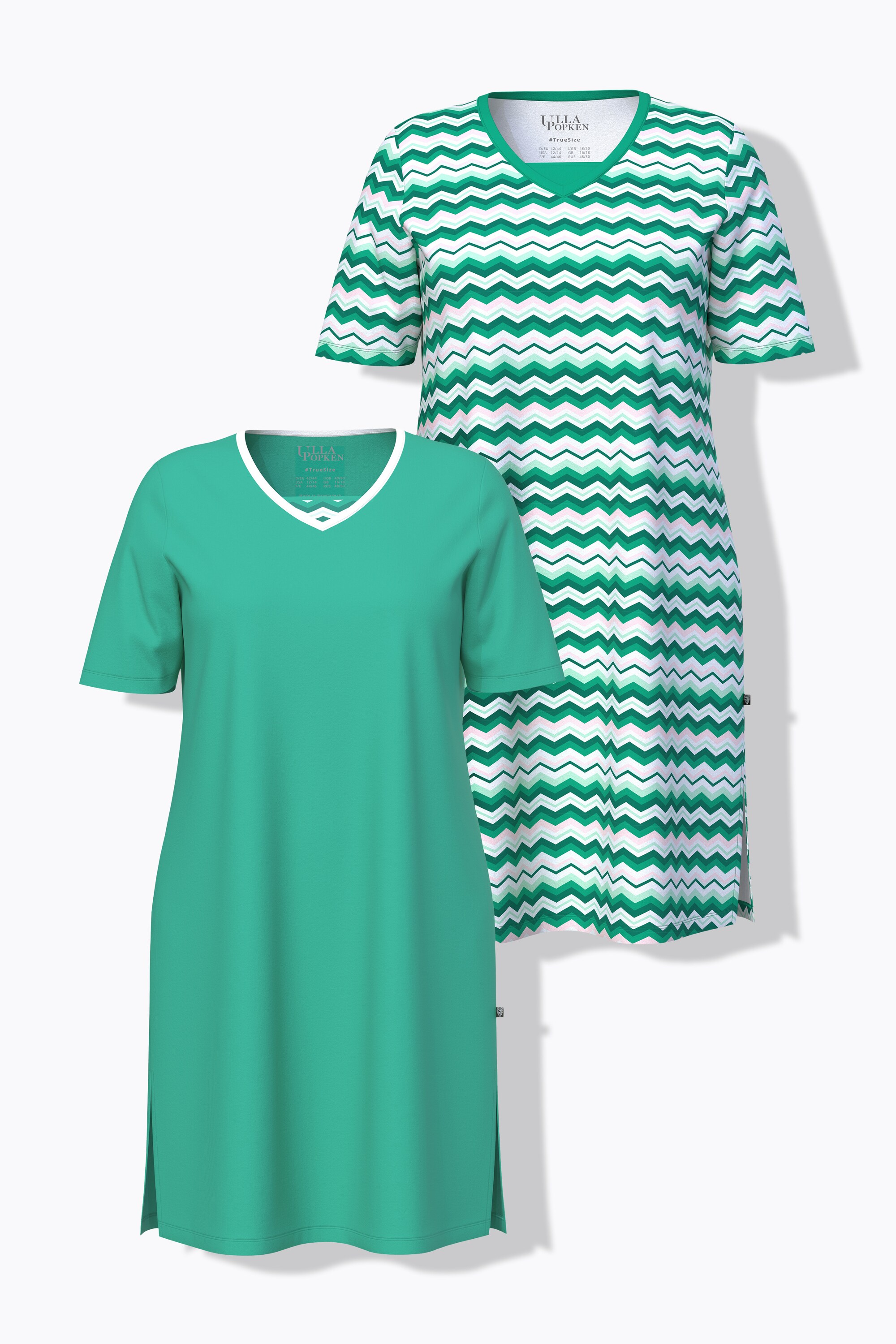 Big T-shirts, lot de 2, encolure V, ULLA POPKEN