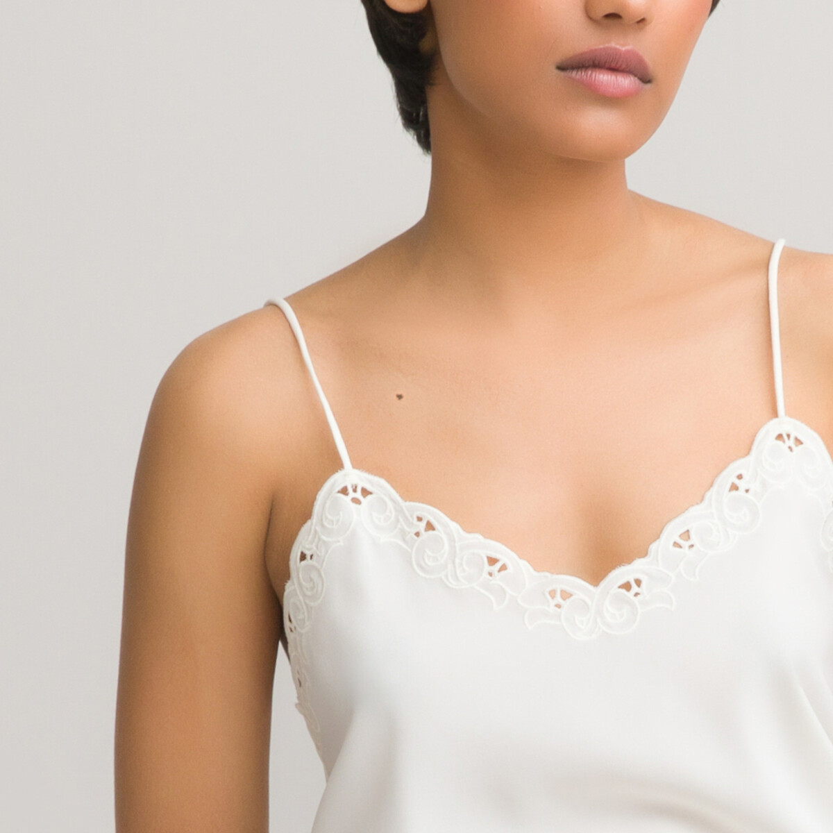 Embroidered Scalloped Cami