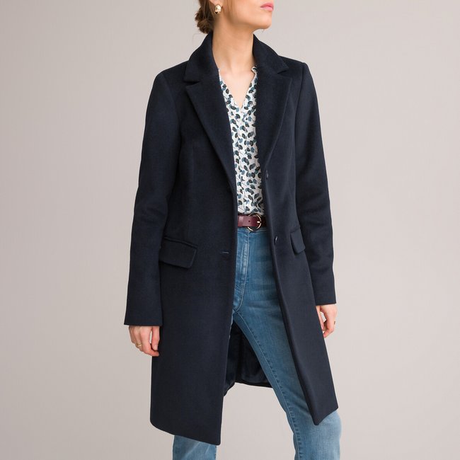 Wool/Cashmere Mix Single-Breasted Coat with Pockets - ANNE WEYBURN